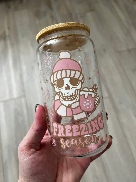 Freezin' Season 16 oz Beer Can Glass