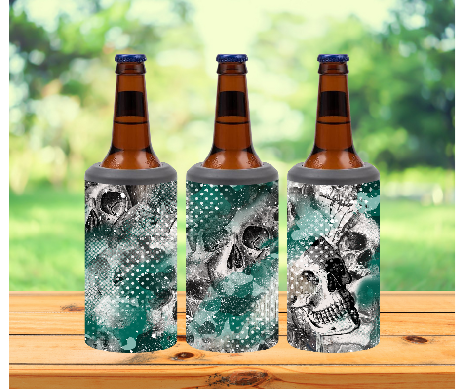 Green Skull 4 in 1 Sublimation Can Cooler