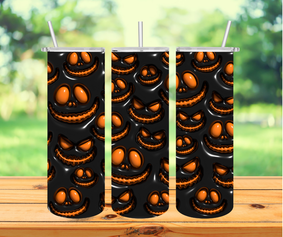 3D Jack-O-Lantern 20 oz Sublimation Insulated Tumbler