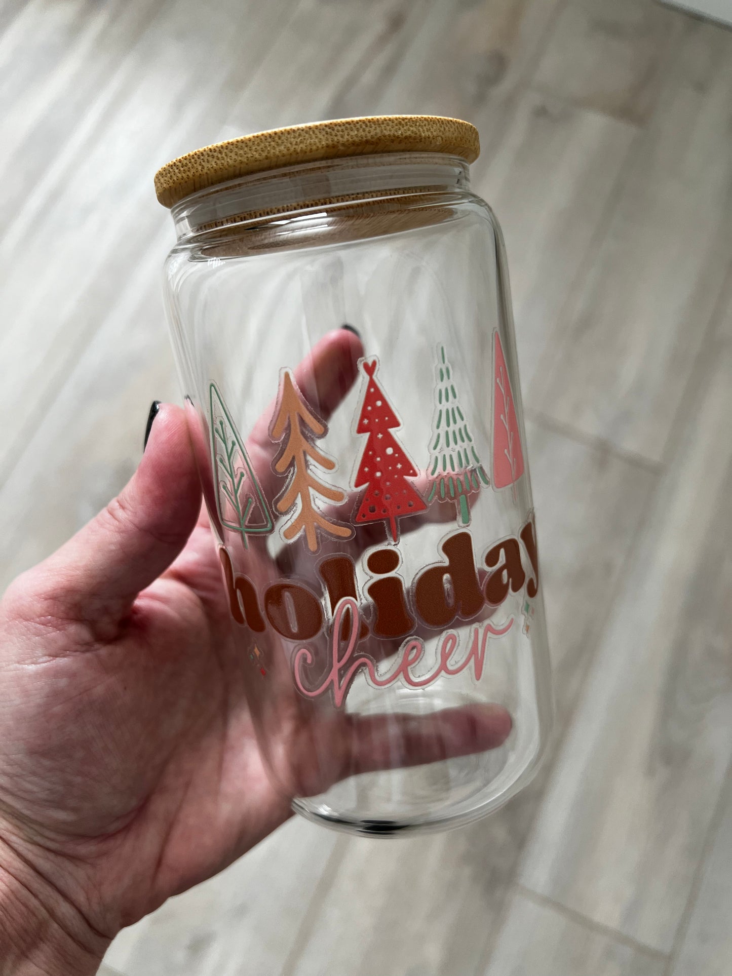 Holiday Cheer 16 oz Beer Can Glass