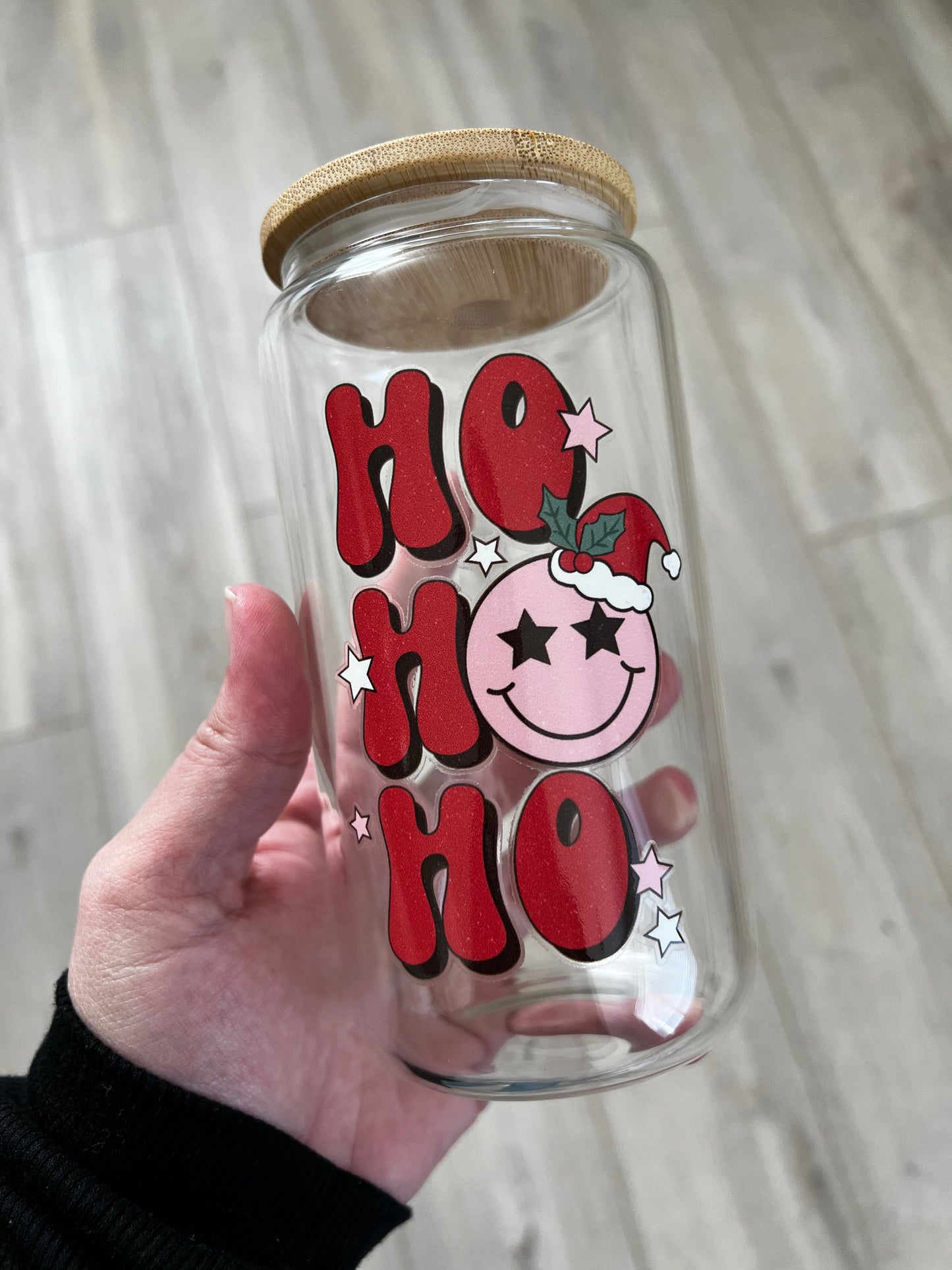 Ho Ho Ho 16 oz Beer Can Glass