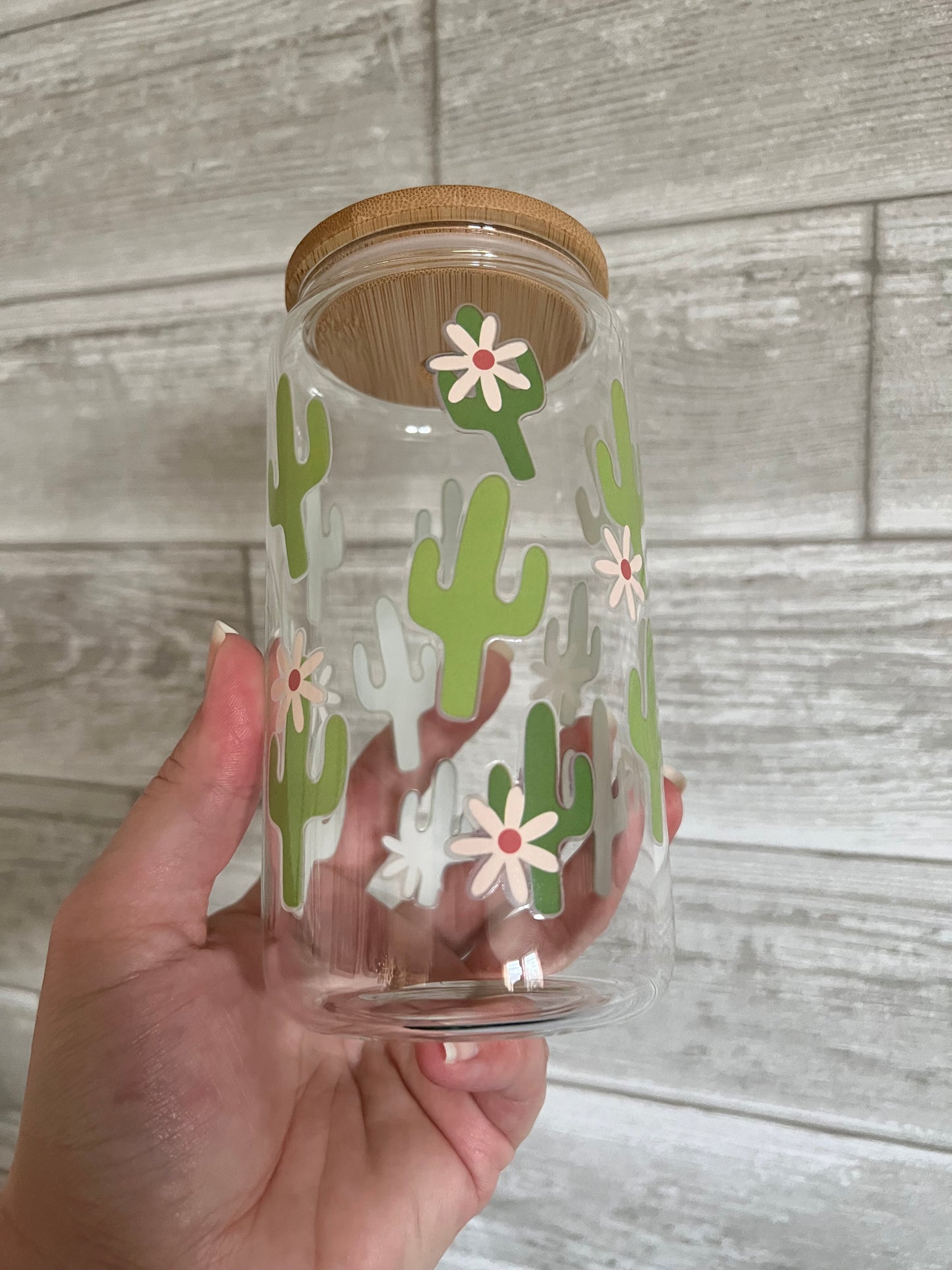 Happy Cacti 16 oz Beer Can Glass