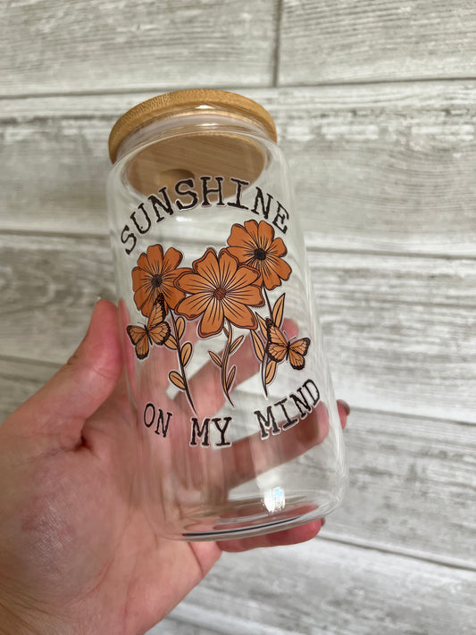 Sunshine on My Mind 16 oz Beer Can Glass