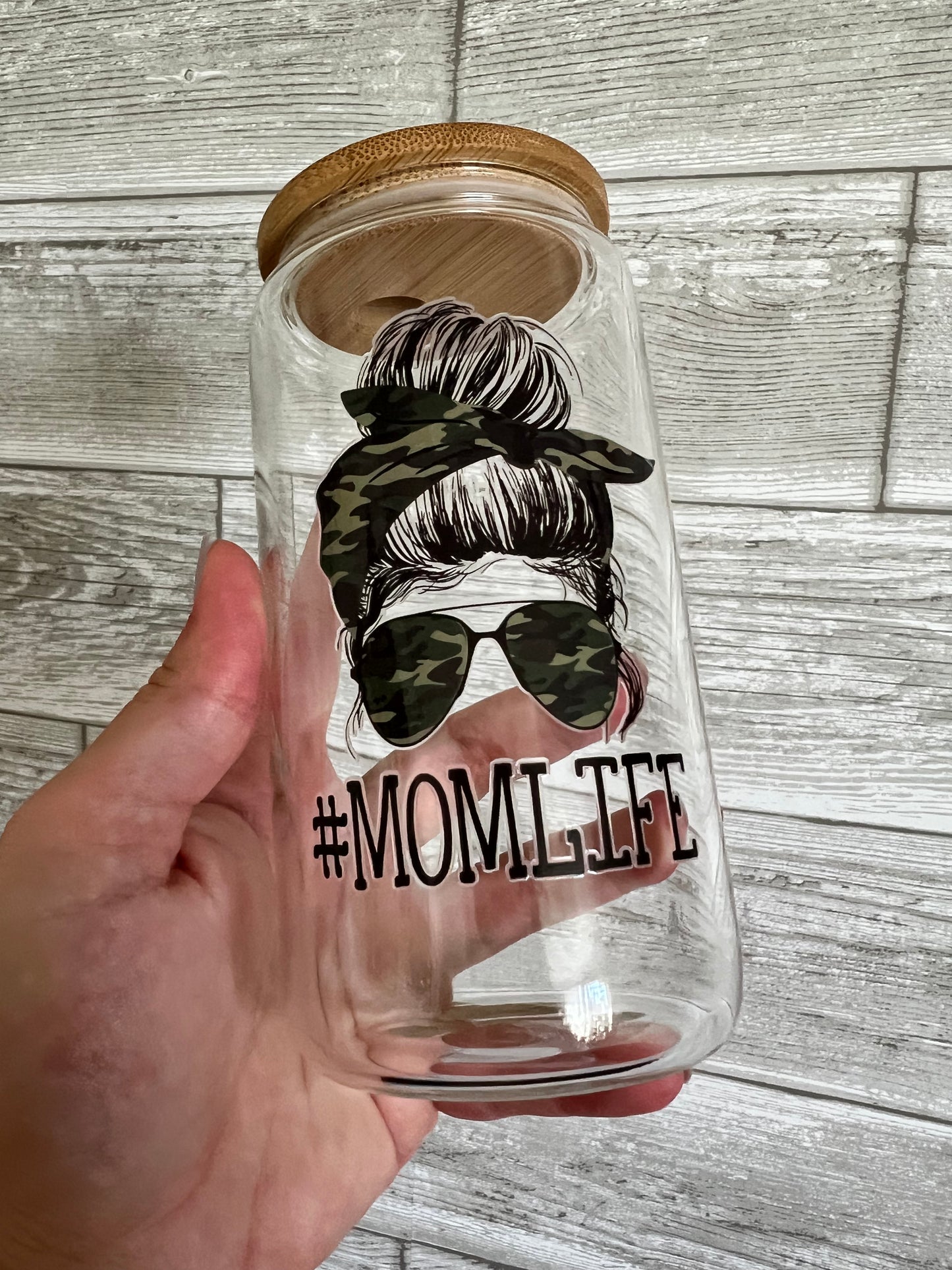 #MomLife 16 oz Beer Can Glass