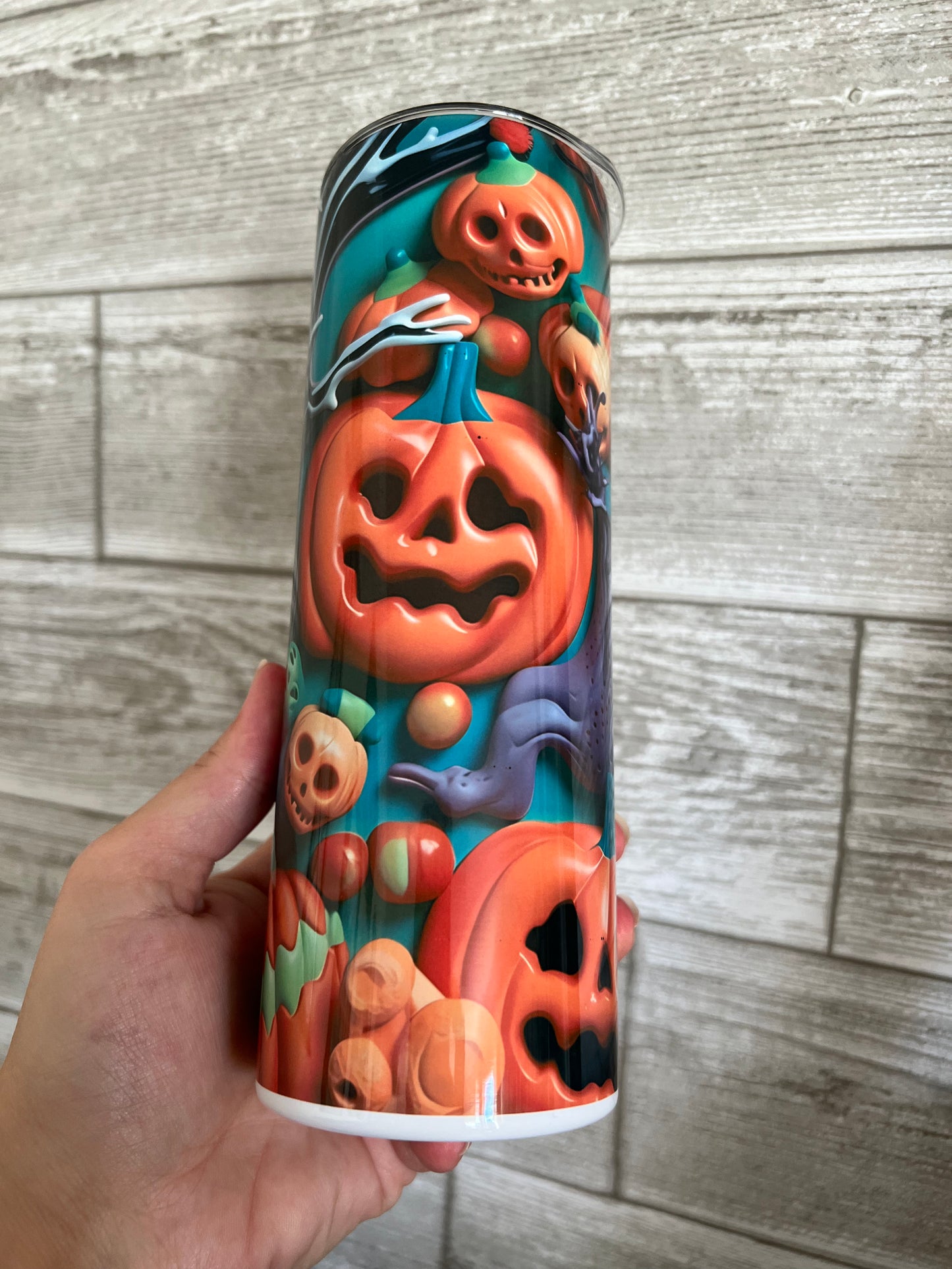 3D Spooky Pumpkins 20 oz Insulated Tumbler