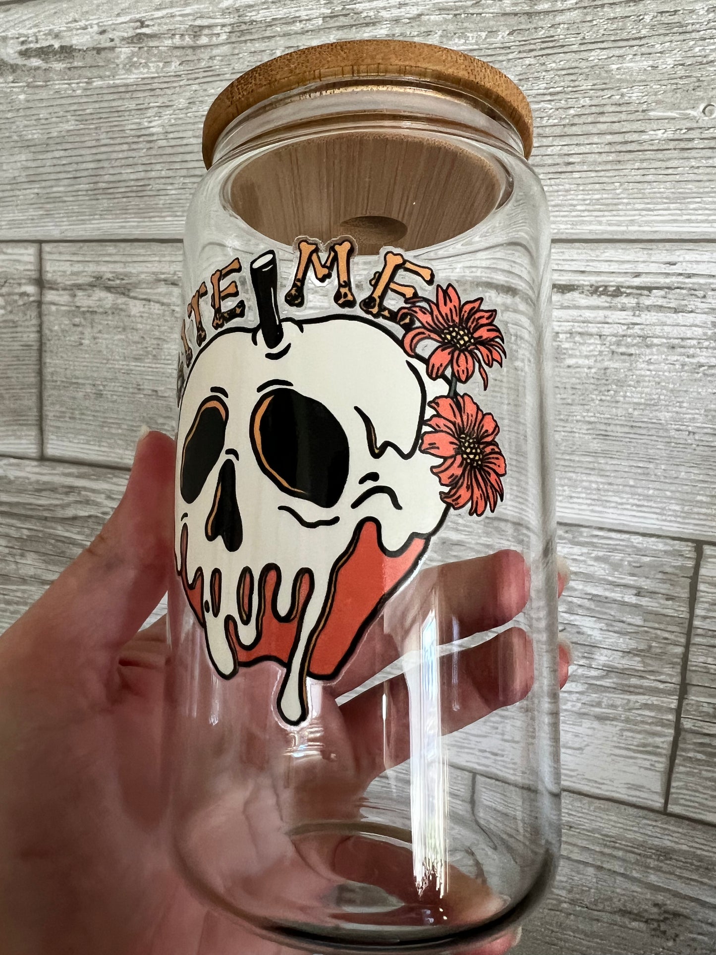 Bite Me 16 oz Beer Can Glass