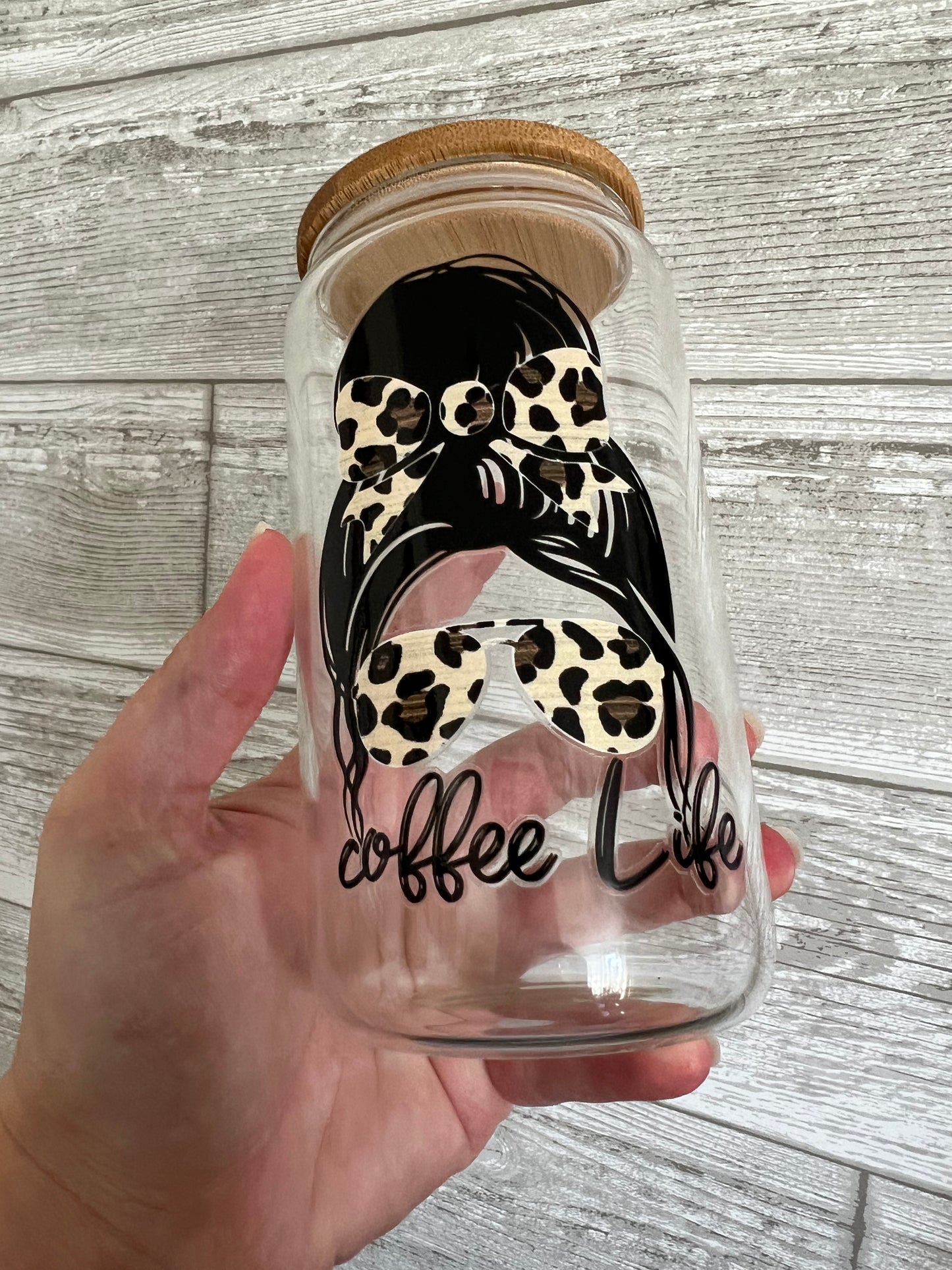 Messy Bun Coffee Life 16 oz Beer Can Glass