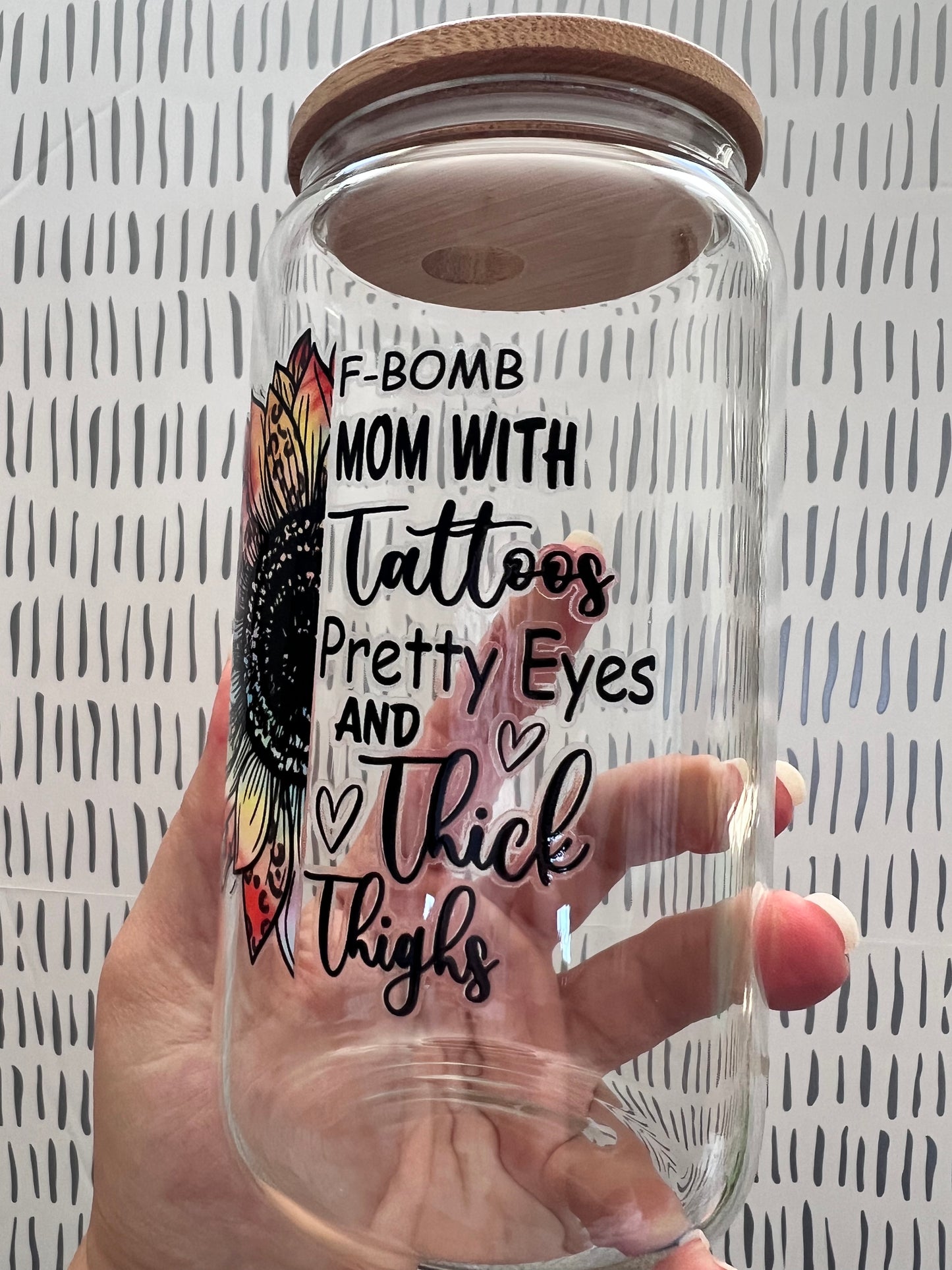 F-Bomb Mom 16 oz Beer Can Glass