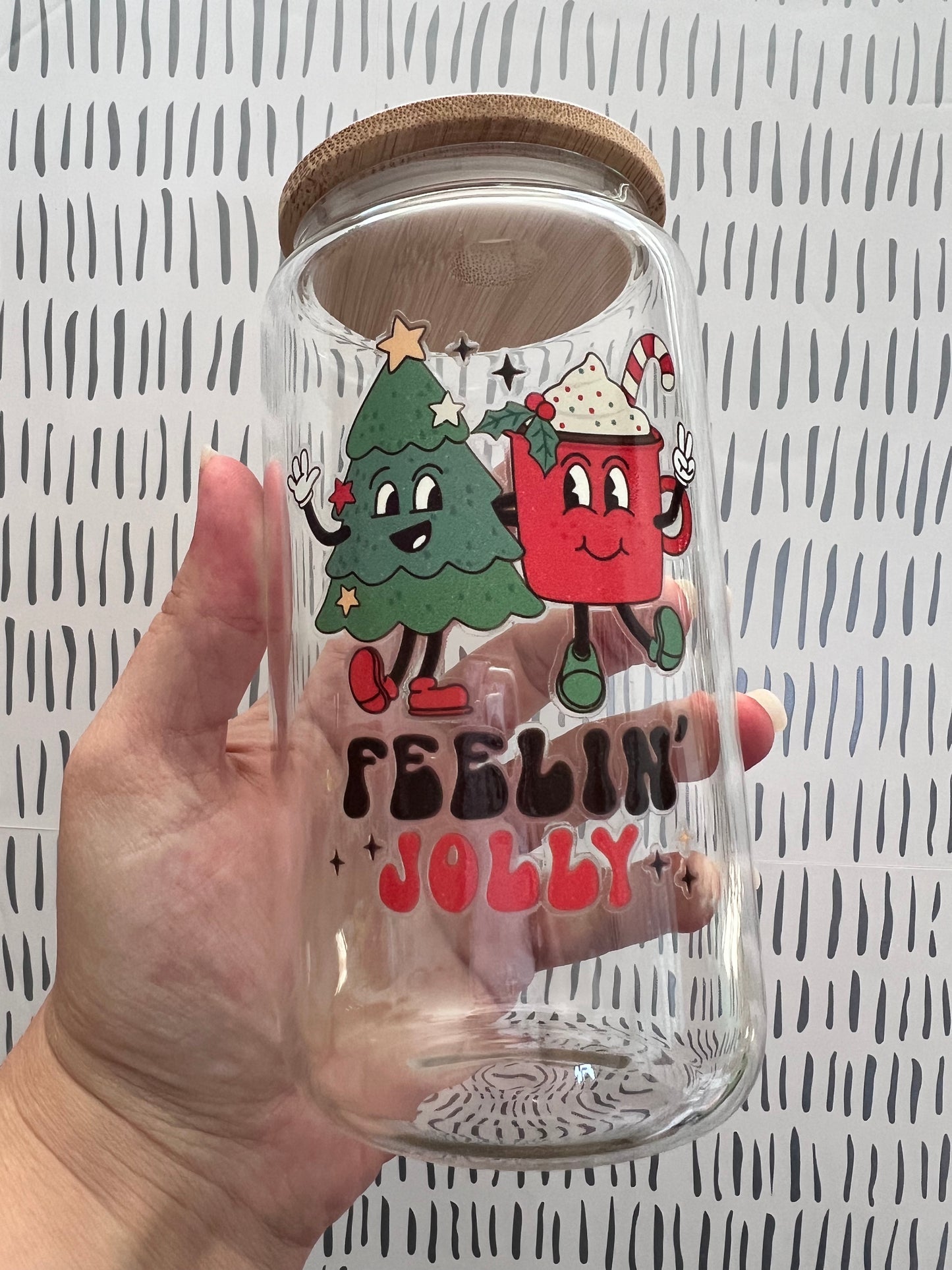 Retro Feelin Jolly 16 oz Beer Can Glass