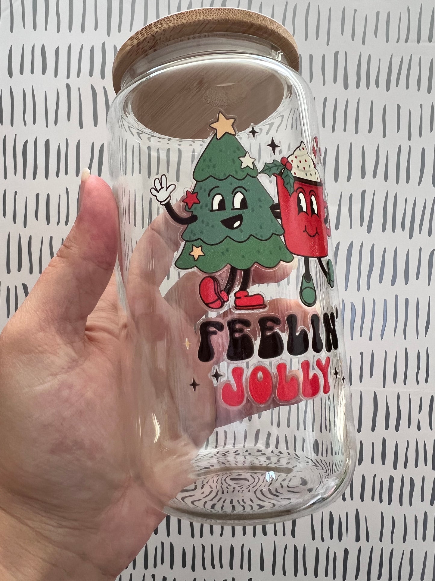 Retro Feelin Jolly 16 oz Beer Can Glass