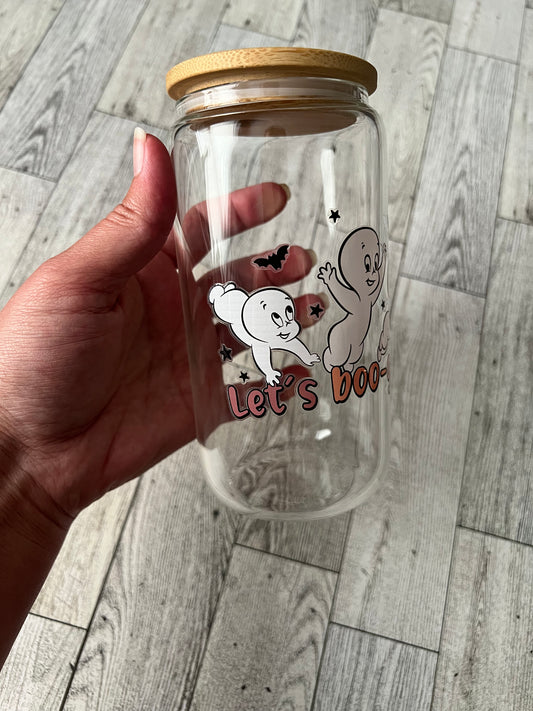 Let's Boo-gie! 16 oz Beer Can Glass