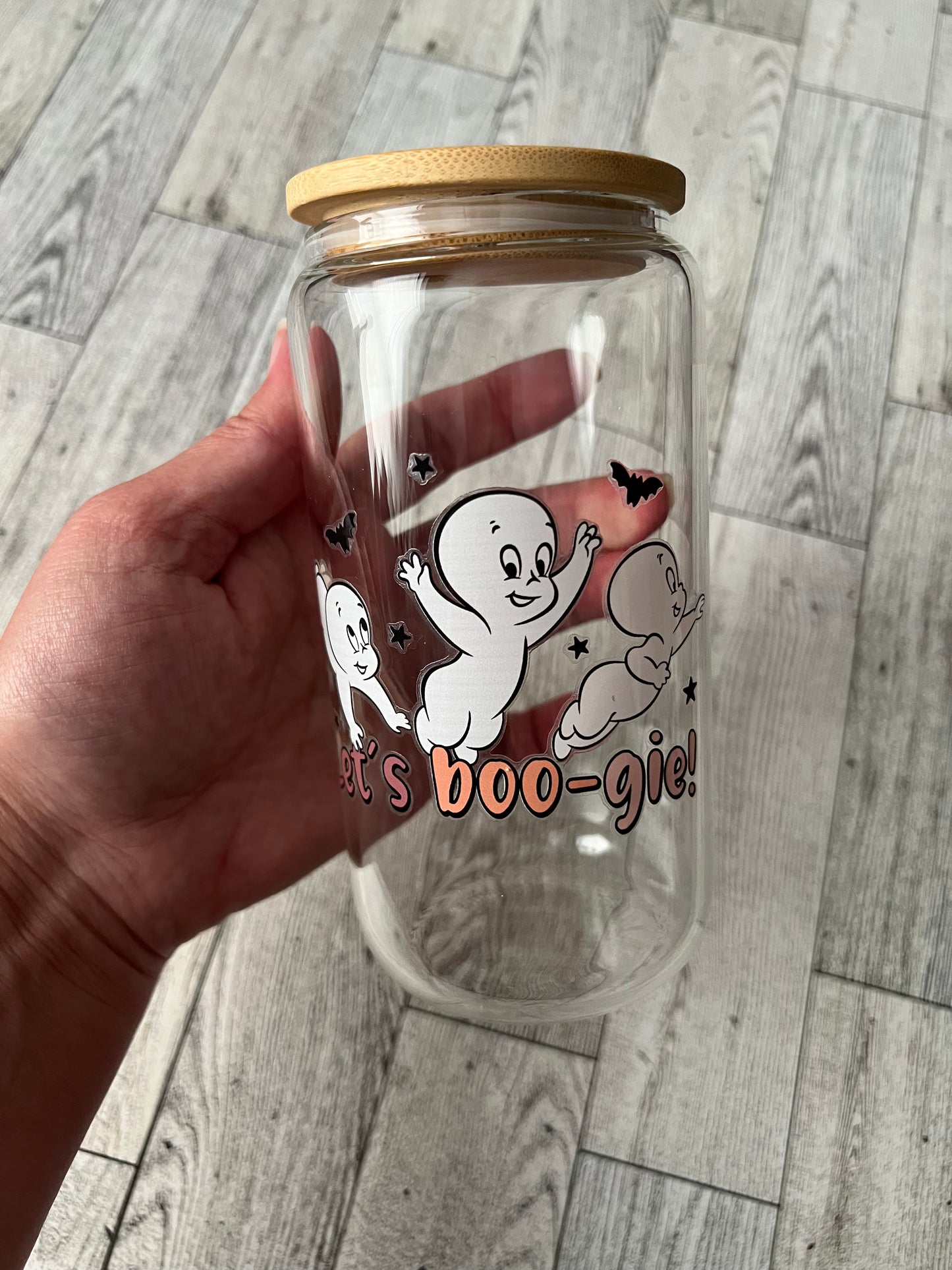 Let's Boo-gie! 16 oz Beer Can Glass