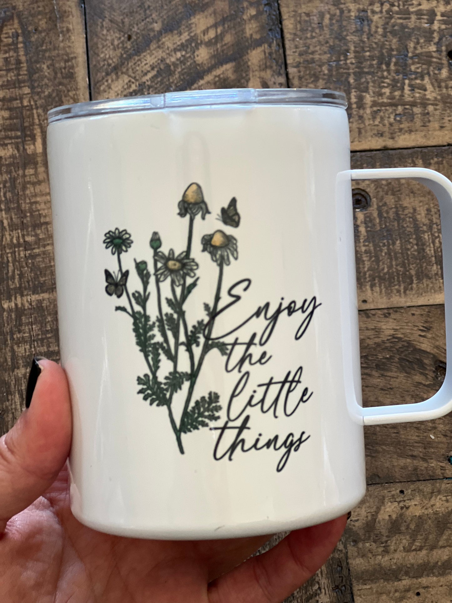 Enjoy the Little Things 10 oz Sublimation Coffee/Camp Mug - Ladybug Designs, DIY Lifestyle