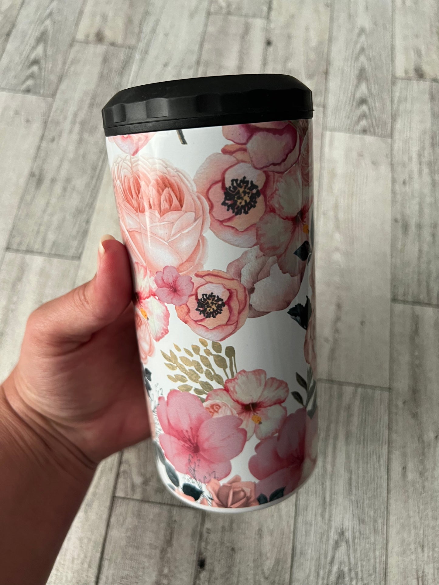 Pink Floral 4 in 1 Sublimation Can Cooler