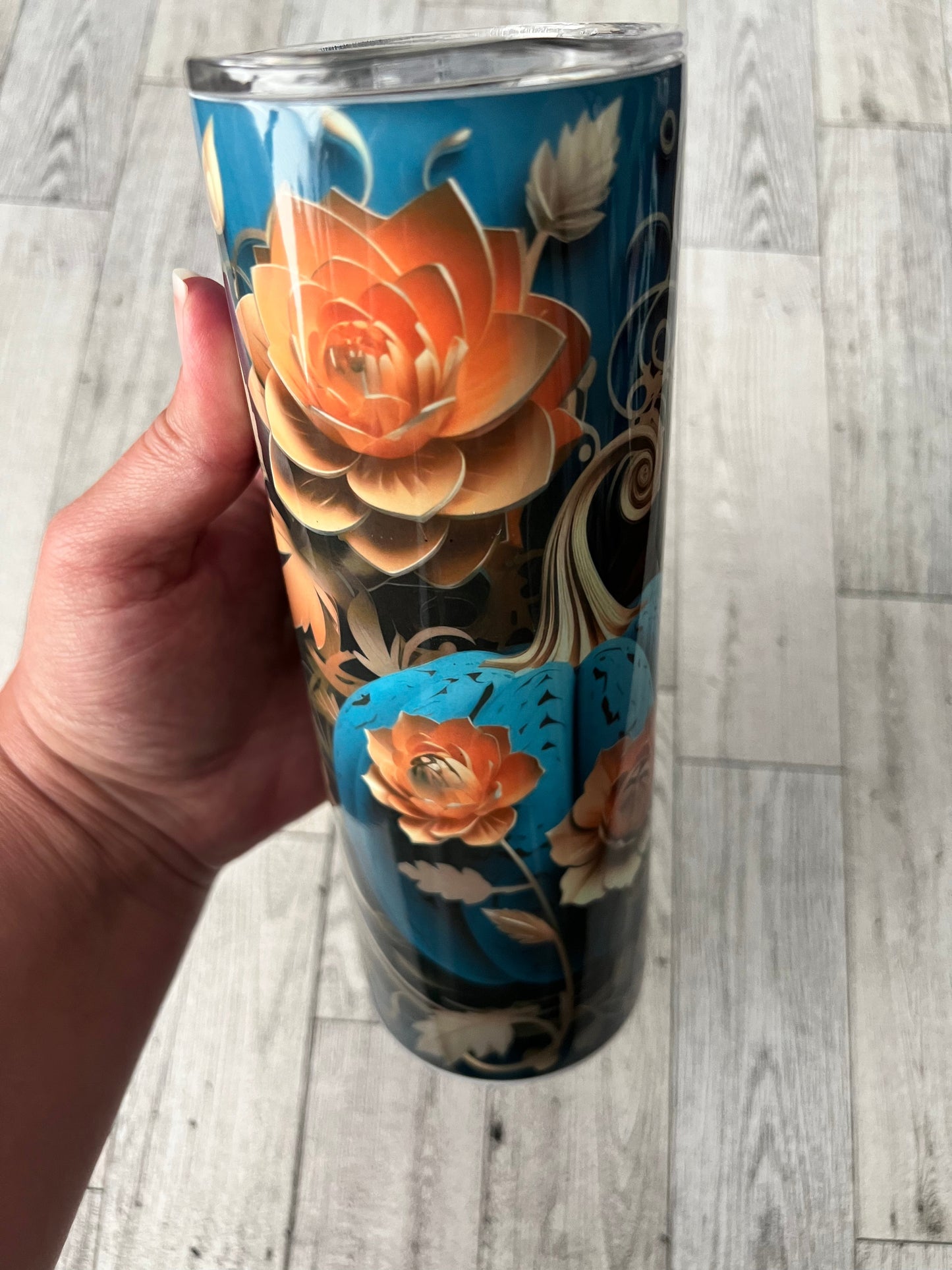 3D Teal Pumpkin 20 oz Sublimation Insulated Tumbler