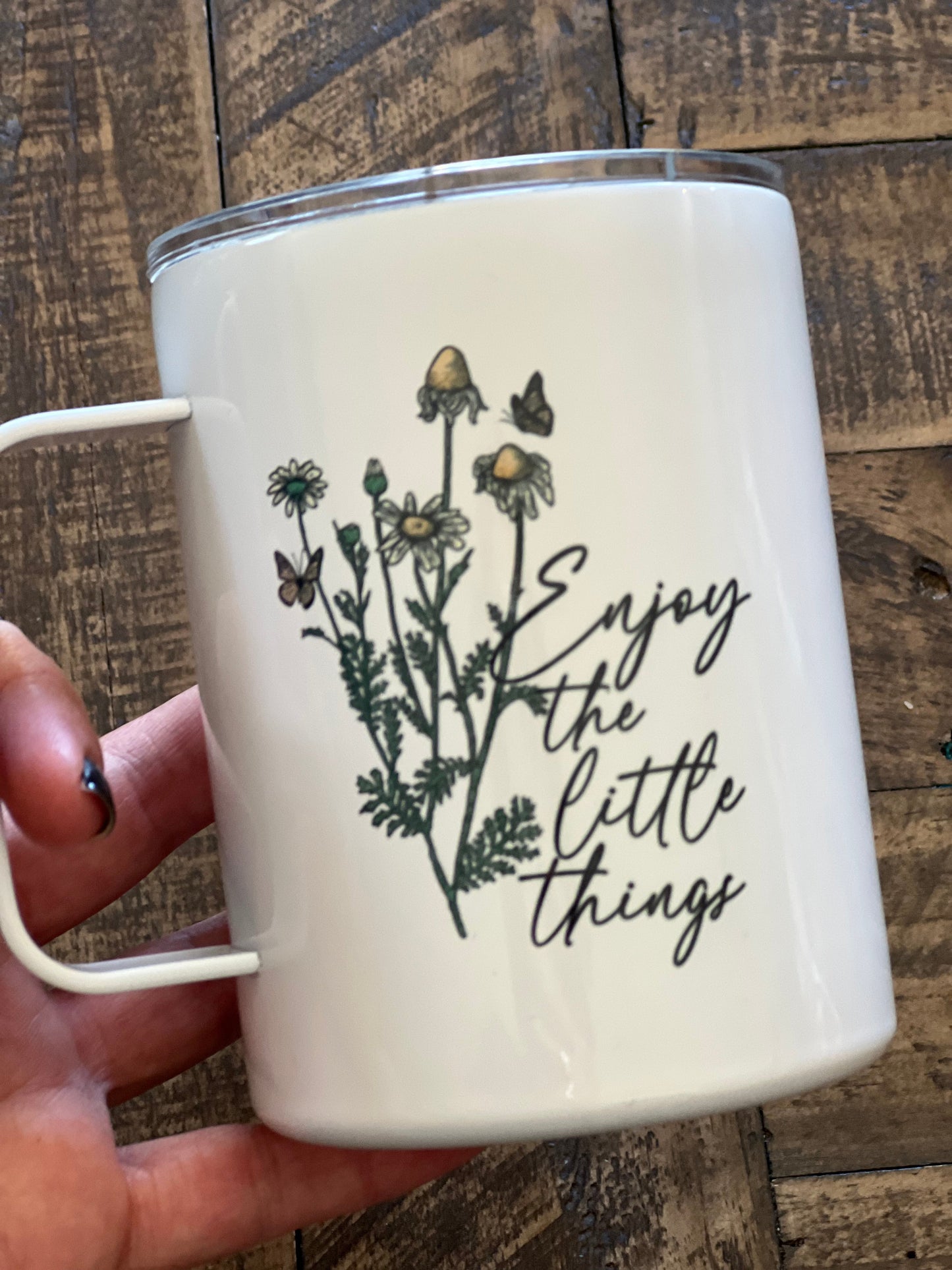 Enjoy the Little Things 10 oz Sublimation Coffee/Camp Mug - Ladybug Designs, DIY Lifestyle