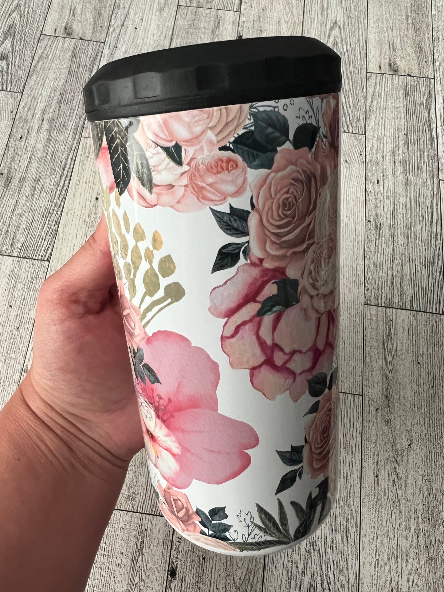 Pink Floral 4 in 1 Sublimation Can Cooler