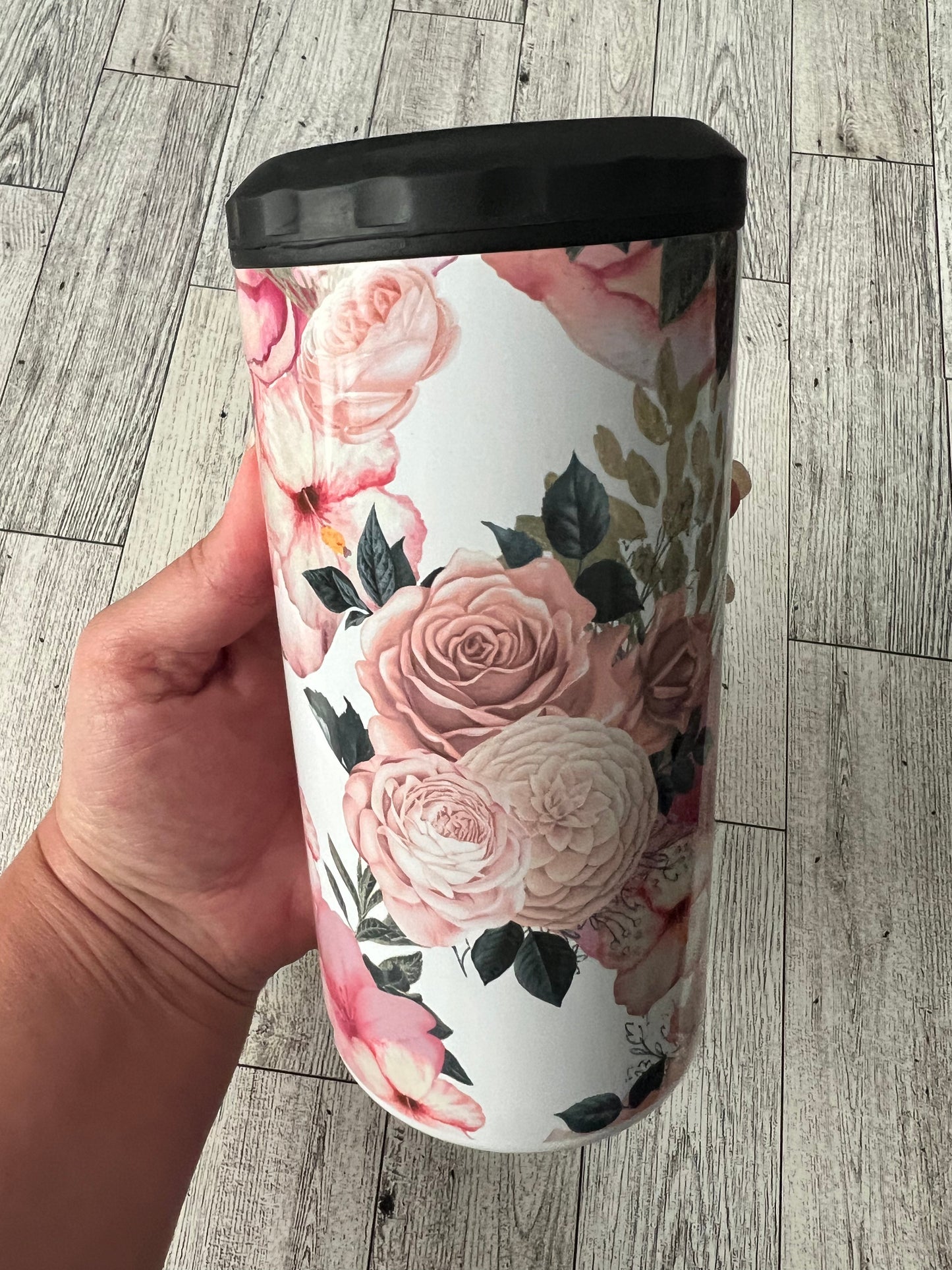 Pink Floral 4 in 1 Sublimation Can Cooler