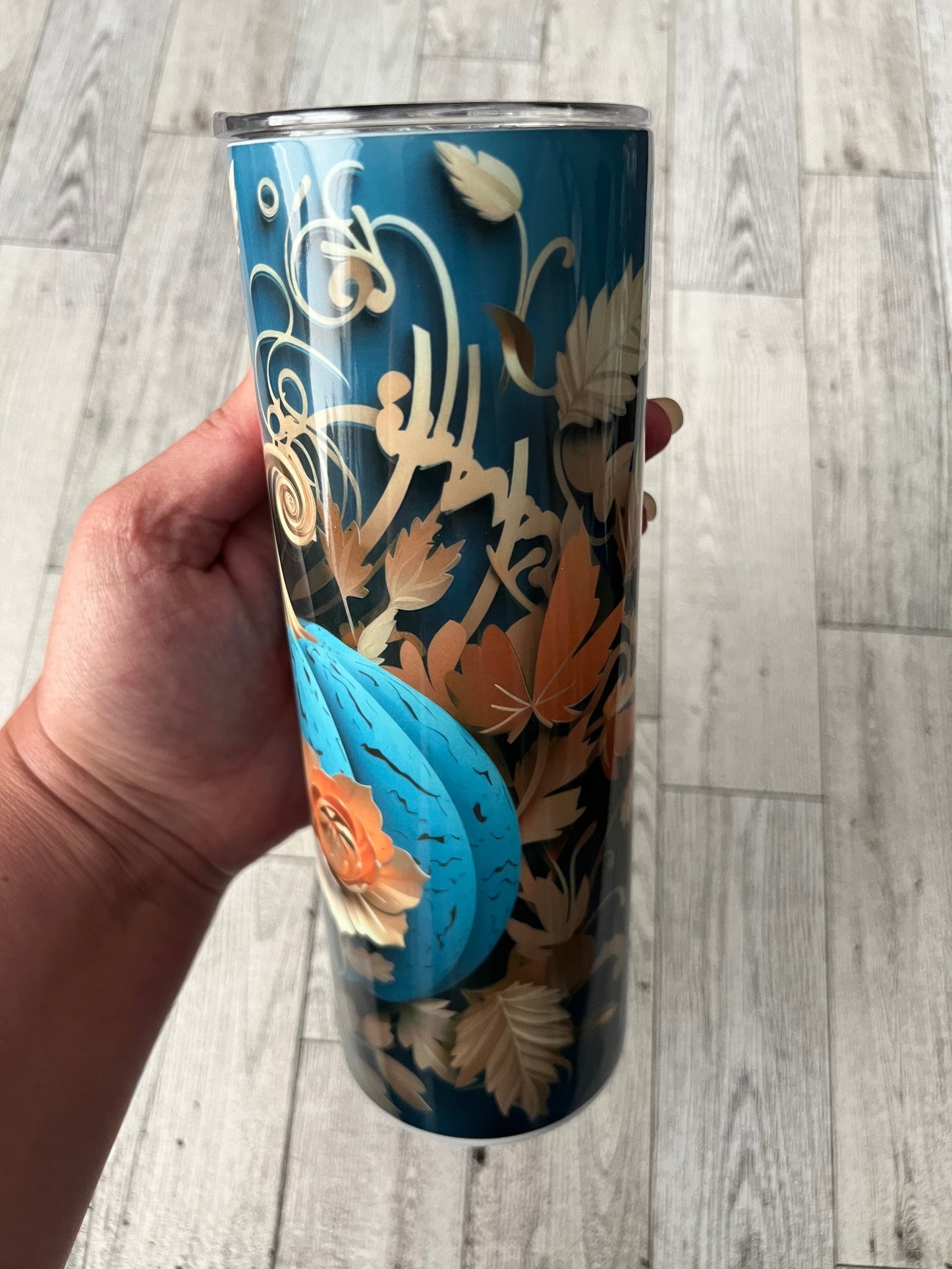 3D Teal Pumpkin 20 oz Sublimation Insulated Tumbler