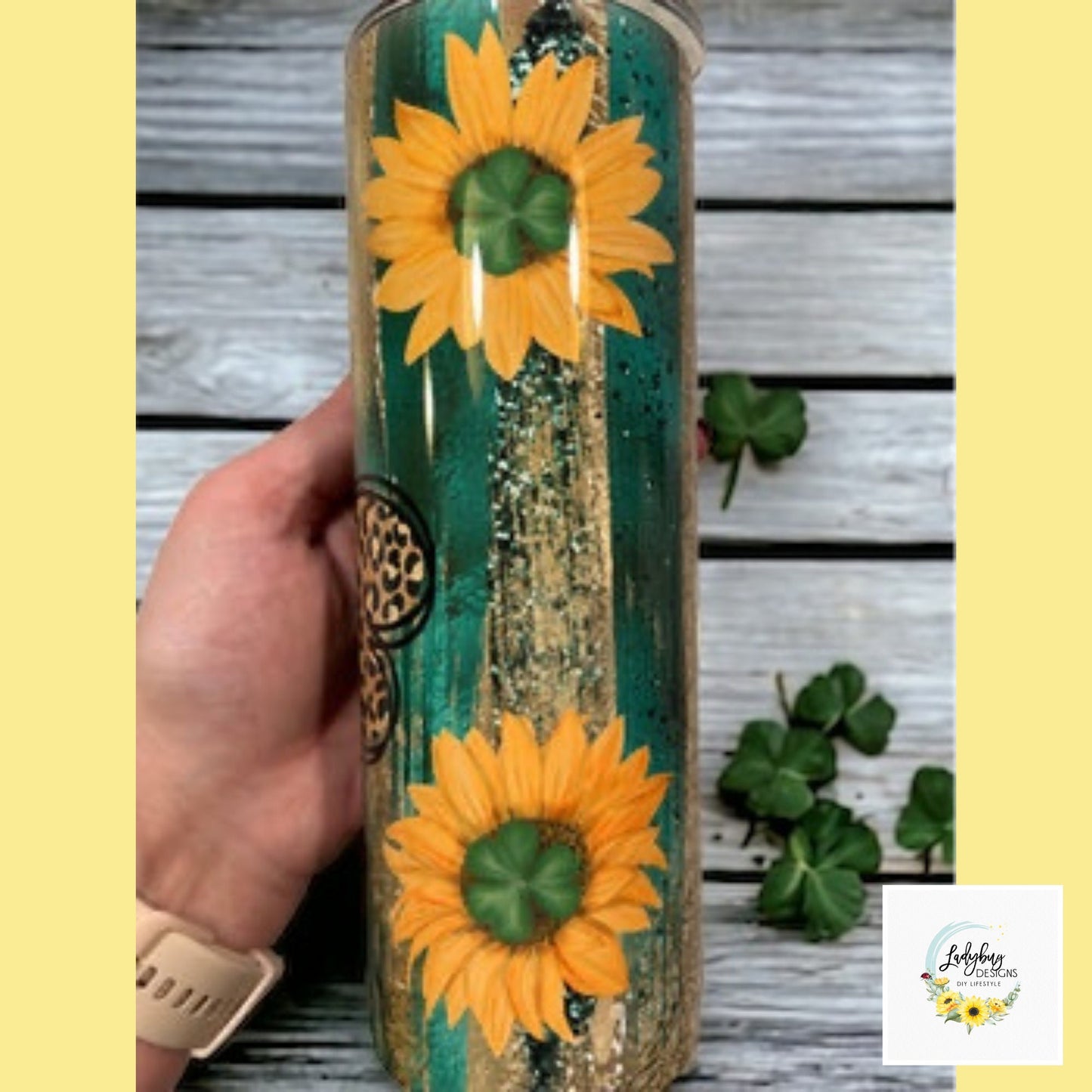 St Patricks Sunflower, Lucky Charm Tumbler, Green Irish Tumbler, Four Leaf Clover Mug, Leopard Shamrock Mug, St Pats Day Tumbler, Luck of the Irish, St Pats Day Gift, Shamrock Tumbler, Tumbler with Lid, Iced Coffee Tumbler, My Lucky Charm, St Pats Day Cups