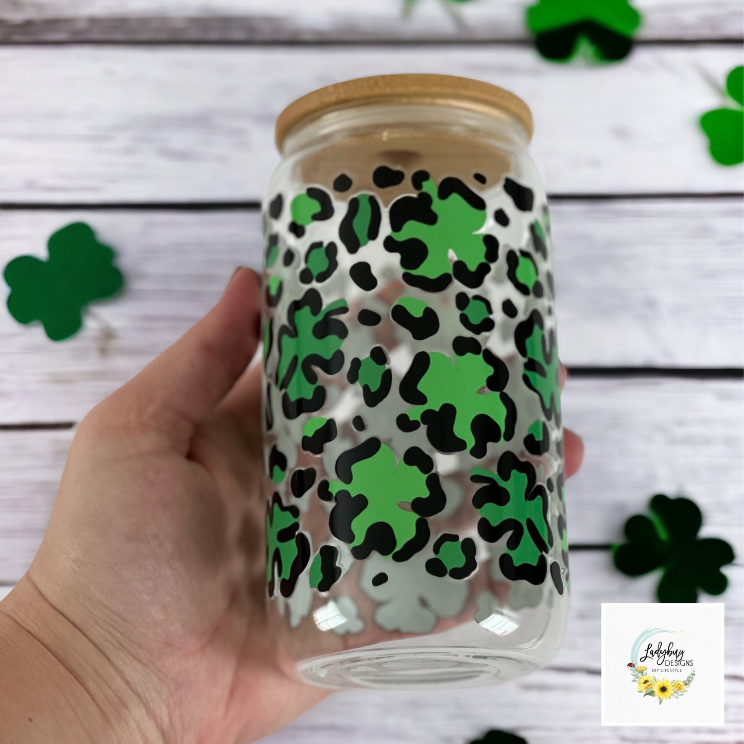 St Patricks Day Cup, Shamrock Libbey, Irish Beer Can Glass, Green Ice Coffee Cup, Lucky Iced Coffee, St Pattys Day Libbey, St Patricks Day Gift, Clover Glass Can, Lucky Green Libbey, Four Leaf Clover Cup, Luck of the Irish, Leopard Can Glass, Shamrock St Pats Cup