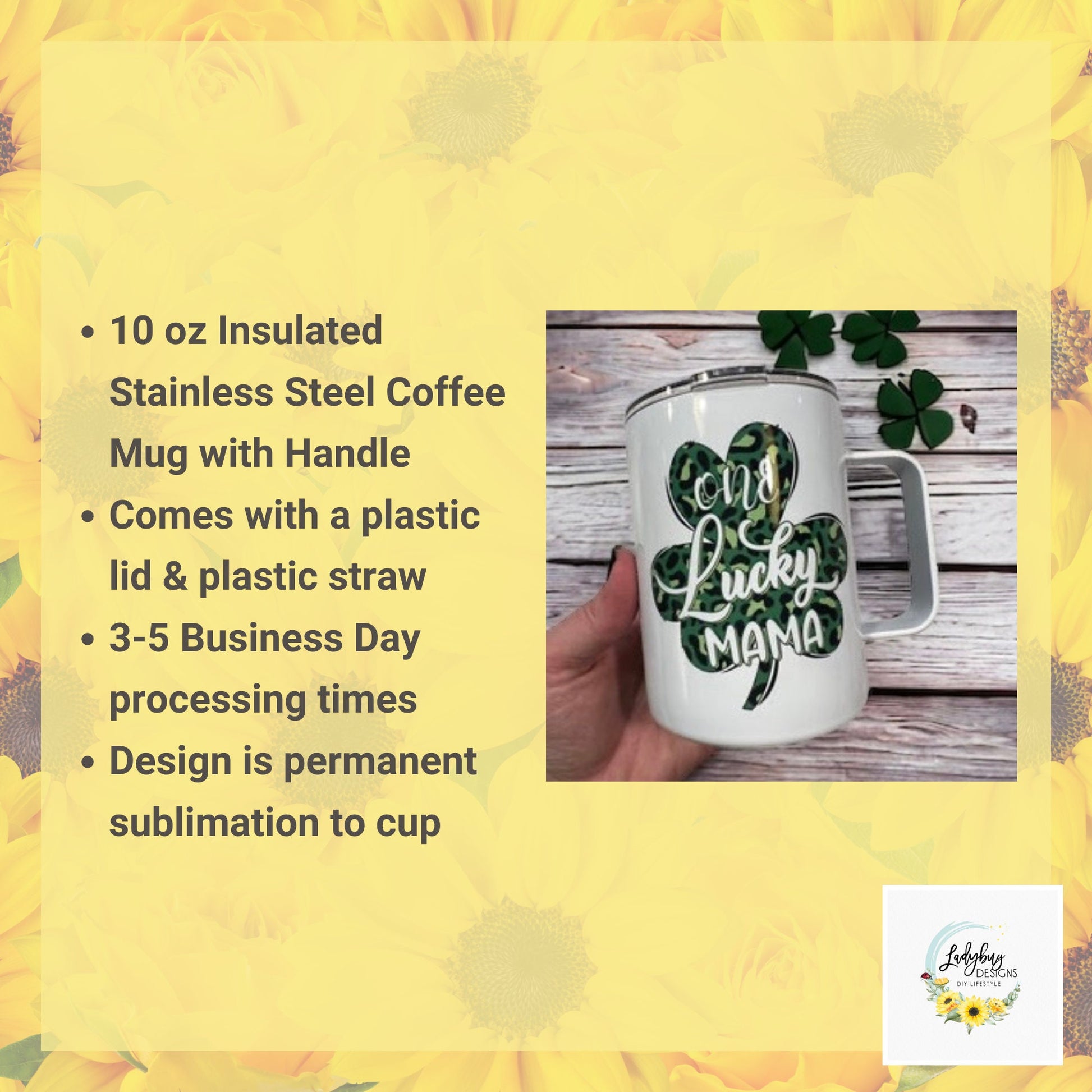 St Patricks Day Mug, Lucky Coffee Mug, Shamrock Coffee Mug, Green Irish Tumbler, Four Leaf Clover Mug, St Pats Day Tumbler, Luck of the Irish, St Pats Day Gift, Shamrock Tumbler, Coffee Mug with Lid, Iced Coffee Tumbler, One Lucky Mama, St Pats Day Cups