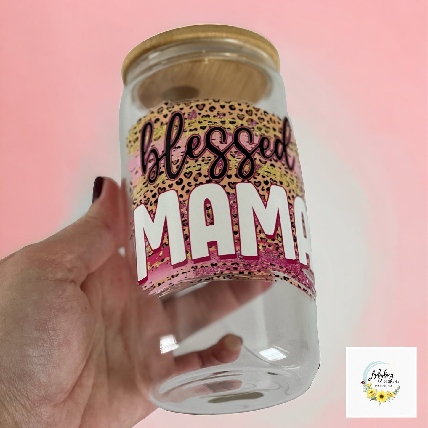 Blessed Mama Beer Can Glass, Mother’s Valentine's Day, Valentines Day Swag, Gift Ideas for Her, I Love You Mommy, Blessed Momma Libbey Glass