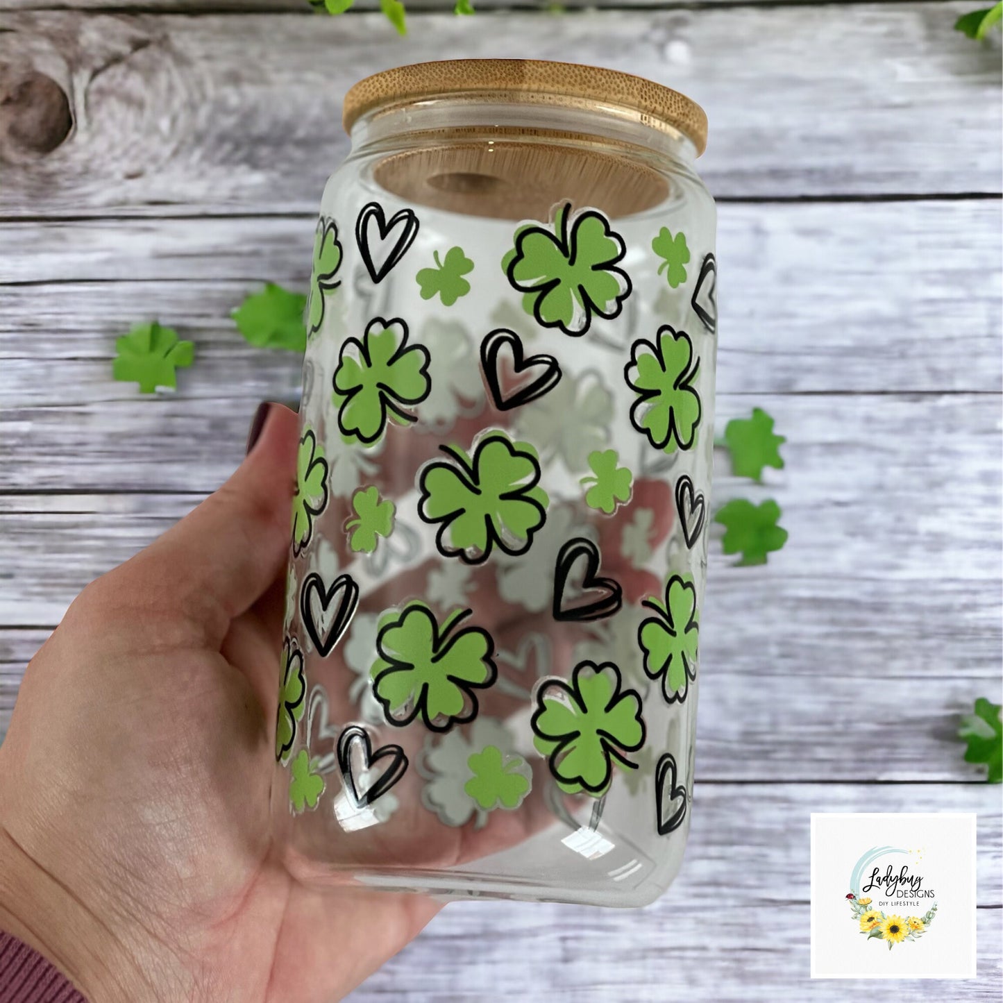 St Patricks Day Cup, Shamrock Libbey, Irish Beer Can Glass, Green Ice Coffee Cup, Lucky Iced Coffee, St Pattys Day Libbey, St Patricks Day Gift, Clover Glass Can, Lucky Green Libbey, Four Leaf Clover Cup, Luck of the Irish, Love Hearts Shamrock, Shamrock St Pats Cup