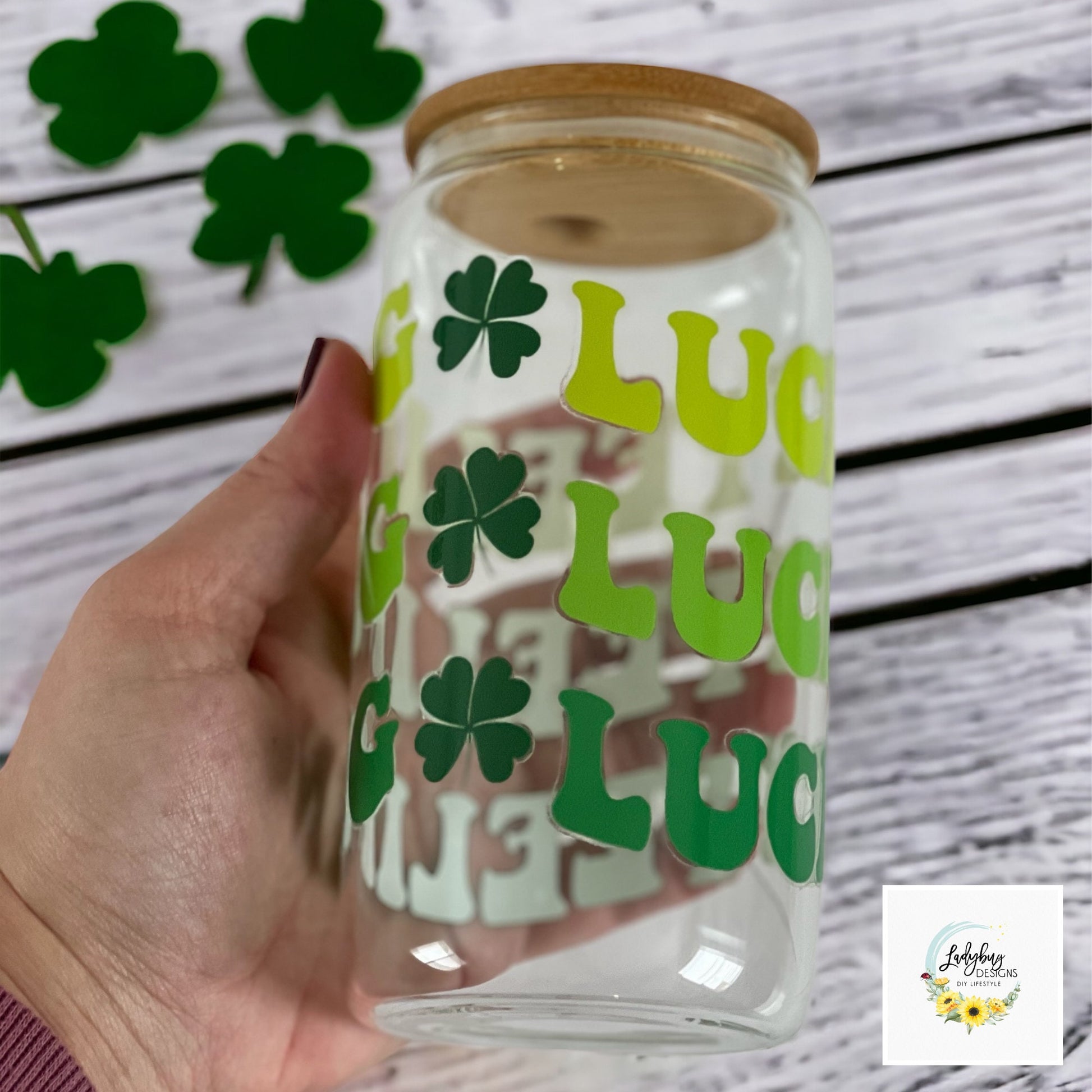 St Patricks Day Cup, Shamrock Libbey, Lucky Charm Glass, Irish Beer Can Glass, Green Ice Coffee Cup, Lucky Iced Coffee, St Pattys Day Libbey, St Patricks Day Gift, Clover Glass Can, Lucky Green Libbey, Four Leaf Clover Cup, Luck of the Irish, Shamrock St Pats Cup