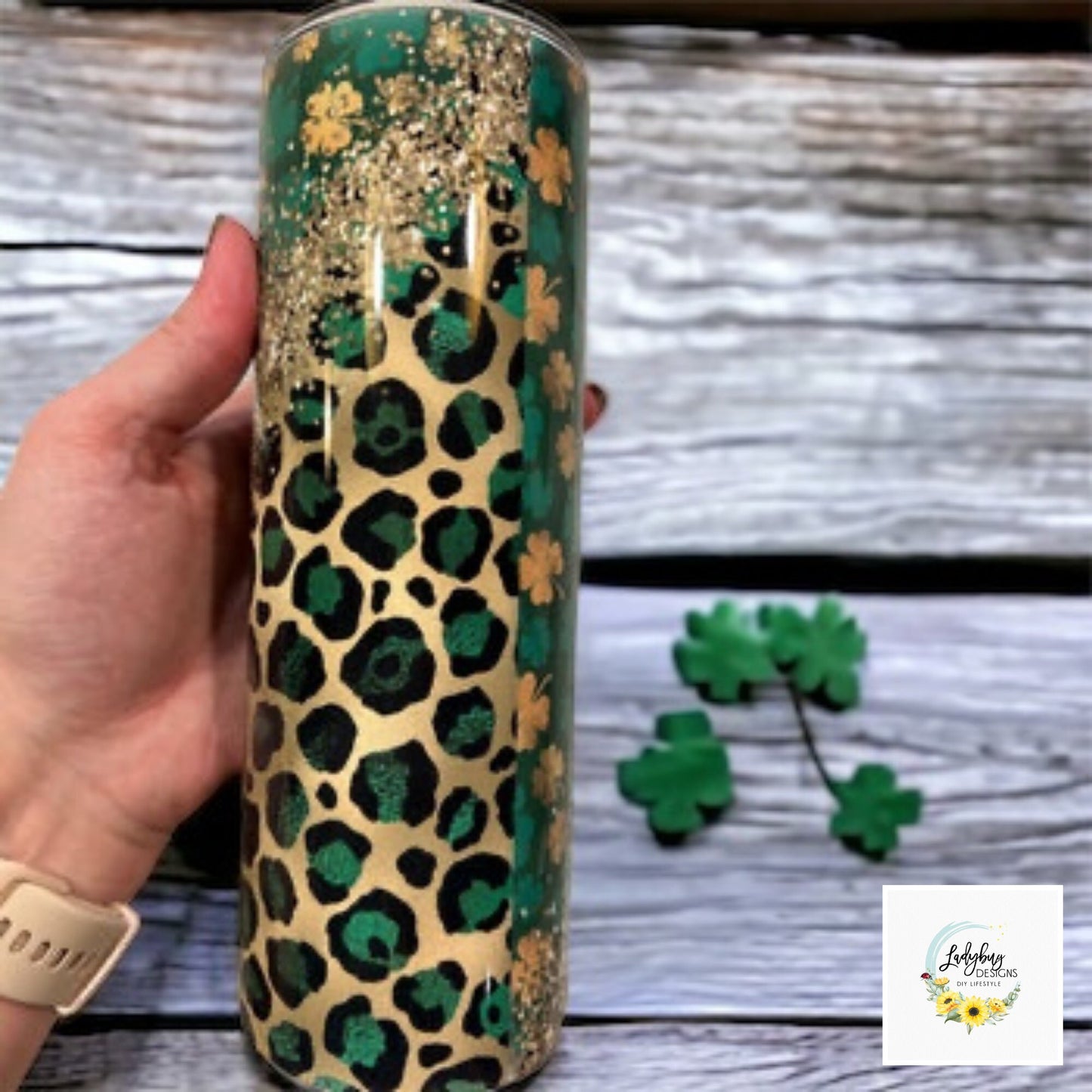 St Patricks Tumbler, Lucky Charm Tumbler, Green Irish Tumbler, Four Leaf Clover Mug, Leopard Shamrock Mug, St Pats Day Tumbler, Luck of the Irish, St Pats Day Gift, Shamrock Tumbler, My Lucky Charm, St Pats Day Cups