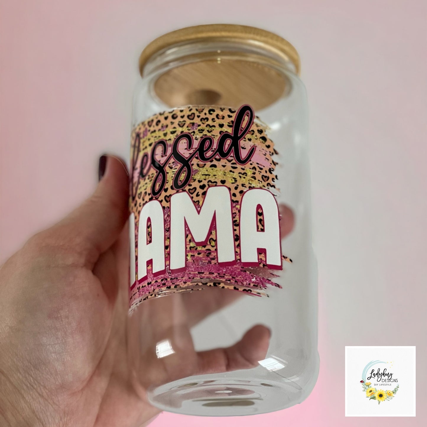 Blessed Mama Beer Can Glass, Mother’s Valentine's Day, Valentines Day Swag, Gift Ideas for Her, I Love You Mommy, Blessed Momma Libbey Glass