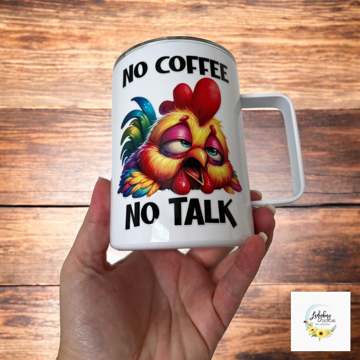 No Coffee No Talk 10 oz Insulated Stainless Steel Coffee Mug with Handle