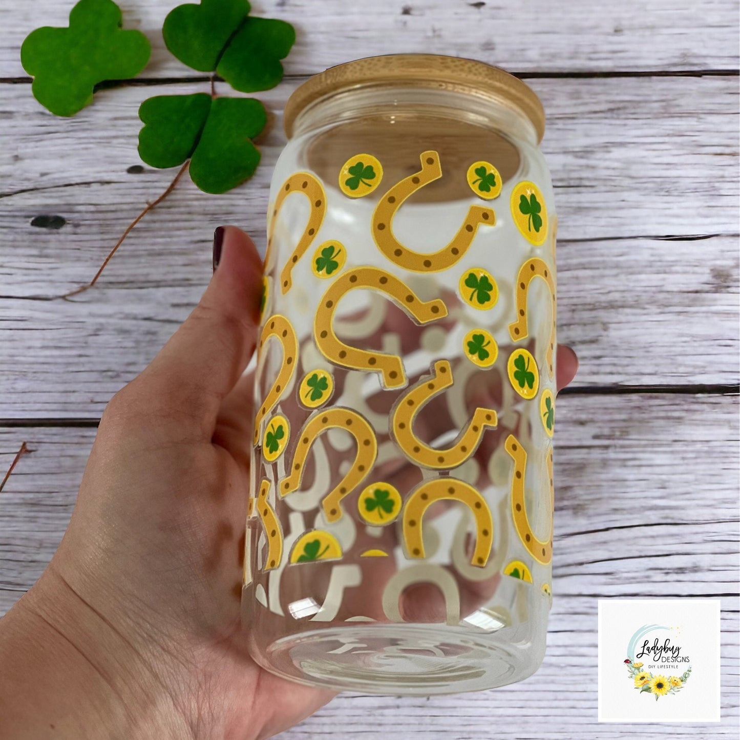 St Patricks Day Cup, Lucky Gold Libbey, Irish Beer Can Glass, Green Ice Coffee Cup, Lucky Iced Coffee, St Pattys Day Libbey, St Patricks Day Gift, Clover Glass Can, Lucky Green Libbey, Four Leaf Clover Cup, Luck of the Irish, Horseshoe Can Glass, Shamrock St Pats Cup