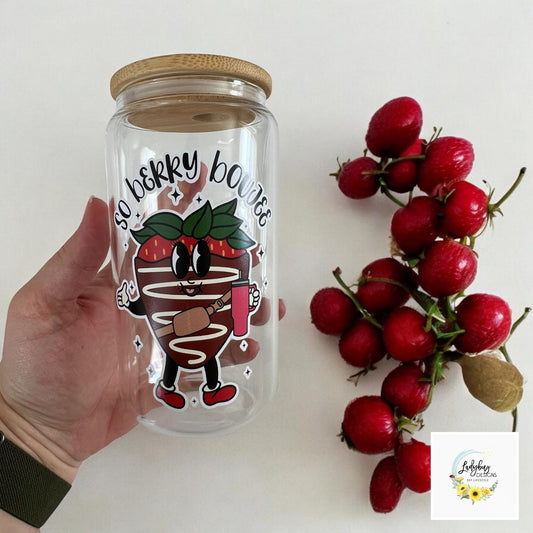 Berry Boujee 16 oz Beer Can Glass