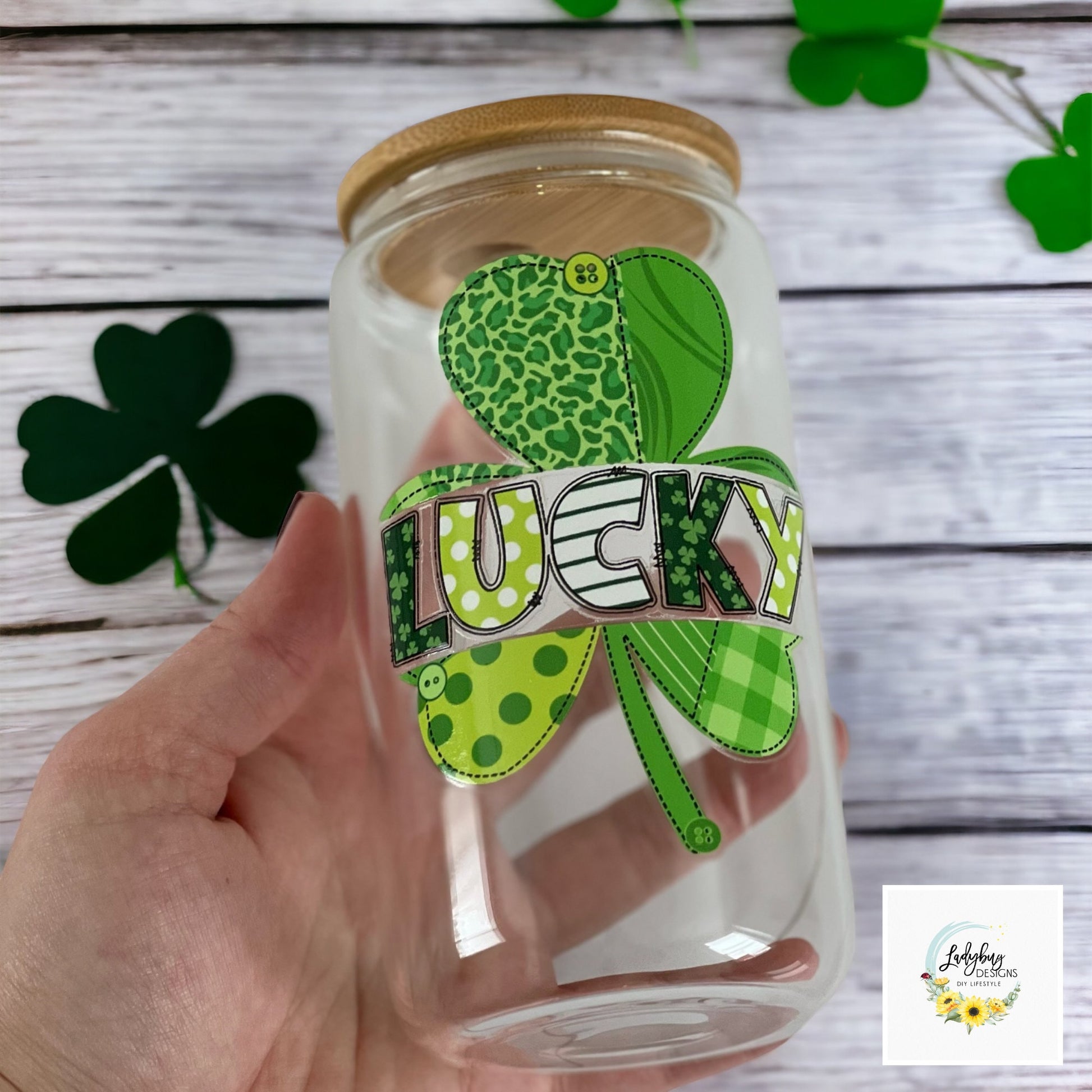 St Patricks Day Cup, Shamrock Libbey, Lucky Beer Can Glass, Irish Beer Can Glass, Green Ice Coffee Cup, Lucky Iced Coffee, St Pattys Day Libbey, St Patricks Day Gift, Clover Glass Can, Lucky Green Libbey, Four Leaf Clover Cup, Luck of the Irish, Shamrock St Pats Cup