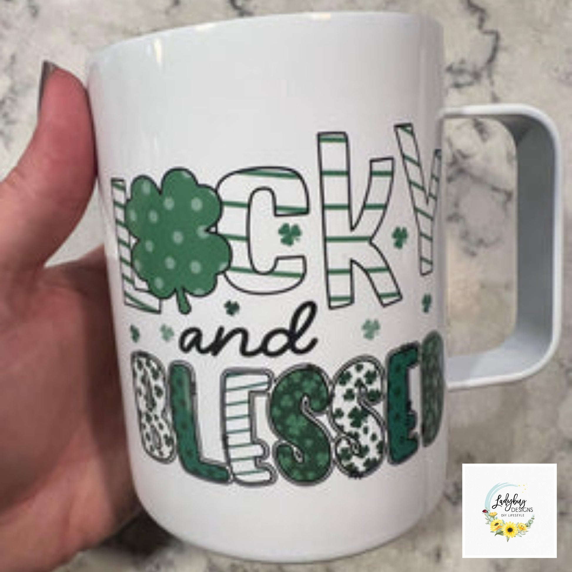 St Patricks Day Mug, Lucky Coffee Mug, Shamrock Coffee Mug, Green Irish Tumbler, Four Leaf Clover Mug, St Pats Day Tumbler, Luck of the Irish, St Pats Day Gift, Shamrock Tumbler, Coffee Mug Handle, Iced Coffee Mug, My Lucky Charm, St Pats Day Cups