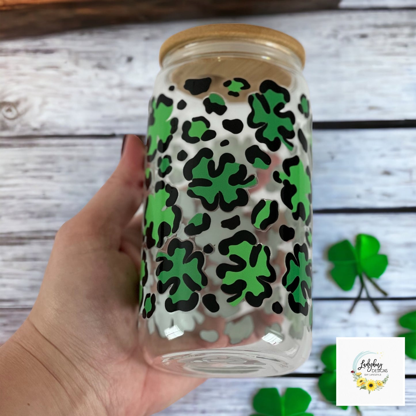 St Patricks Day Cup, Shamrock Libbey, Irish Beer Can Glass, Green Ice Coffee Cup, Lucky Iced Coffee, St Pattys Day Libbey, St Patricks Day Gift, Clover Glass Can, Lucky Green Libbey, Four Leaf Clover Cup, Luck of the Irish, Leopard Can Glass, Shamrock St Pats Cup