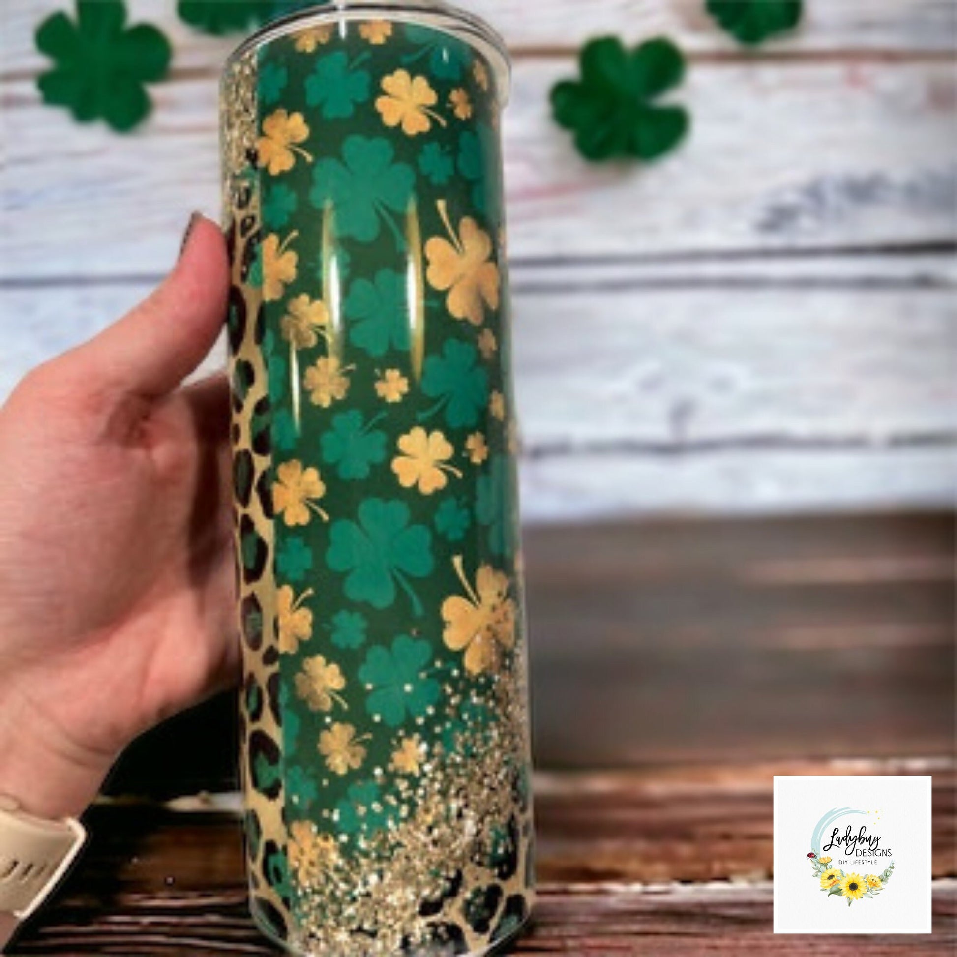 St Patricks Tumbler, Lucky Charm Tumbler, Green Irish Tumbler, Four Leaf Clover Mug, Leopard Shamrock Mug, St Pats Day Tumbler, Luck of the Irish, St Pats Day Gift, Shamrock Tumbler, My Lucky Charm, St Pats Day Cups