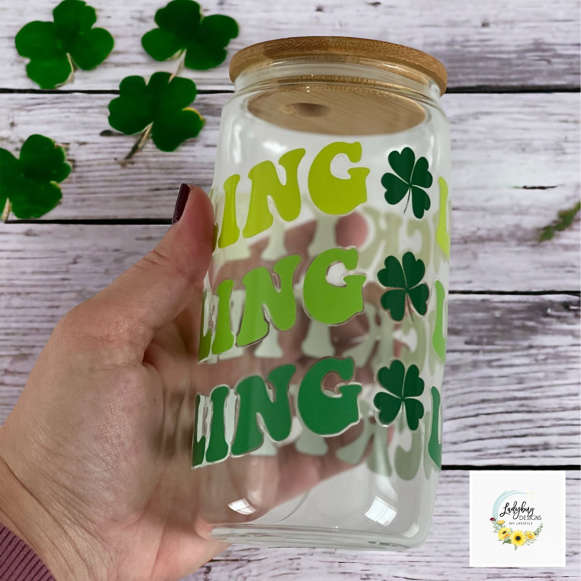 St Patricks Day Cup, Shamrock Libbey, Lucky Charm Glass, Irish Beer Can Glass, Green Ice Coffee Cup, Lucky Iced Coffee, St Pattys Day Libbey, St Patricks Day Gift, Clover Glass Can, Lucky Green Libbey, Four Leaf Clover Cup, Luck of the Irish, Shamrock St Pats Cup