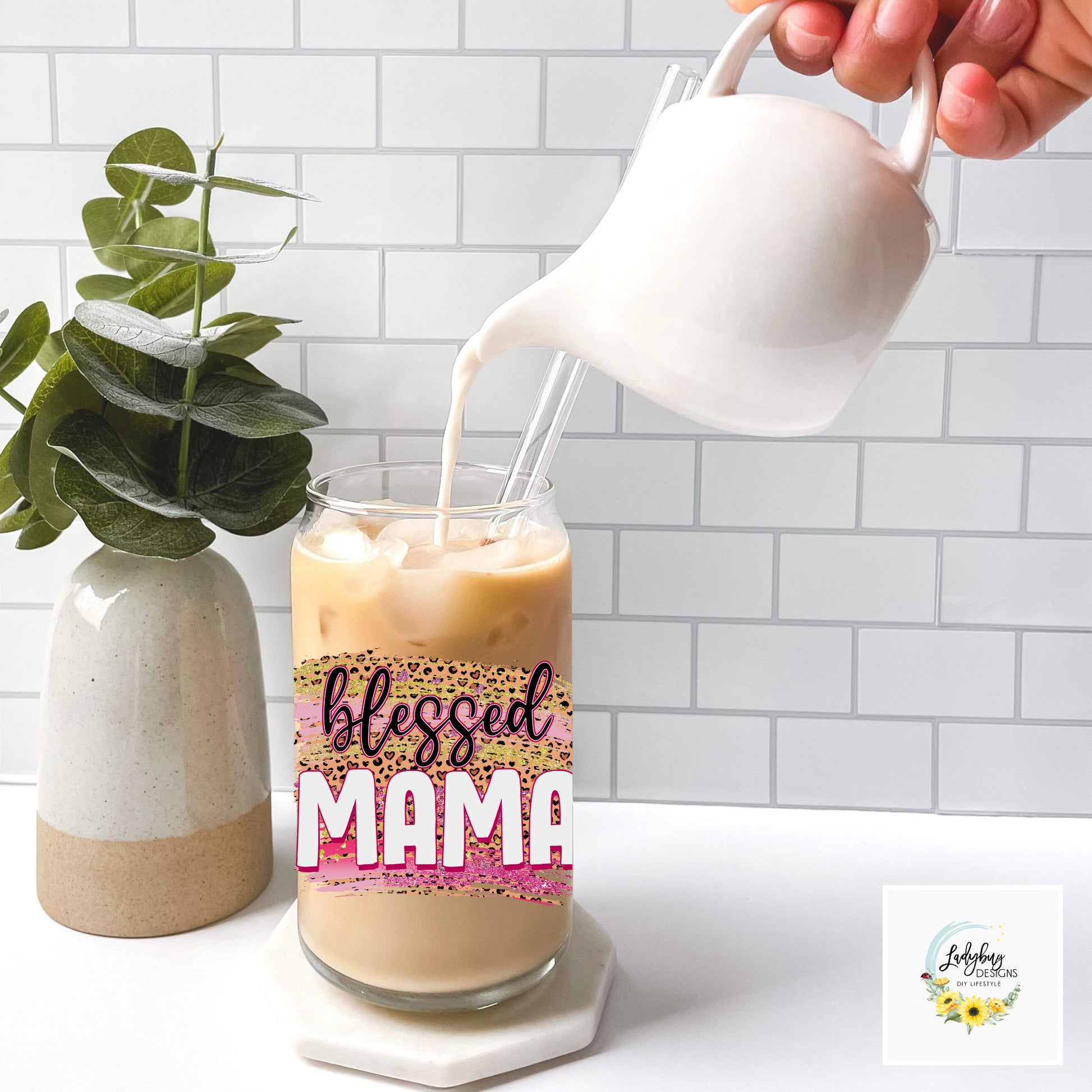 Blessed Mama Beer Can Glass, Mother’s Valentine's Day, Valentines Day Swag, Gift Ideas for Her, I Love You Mommy, Blessed Momma Libbey Glass