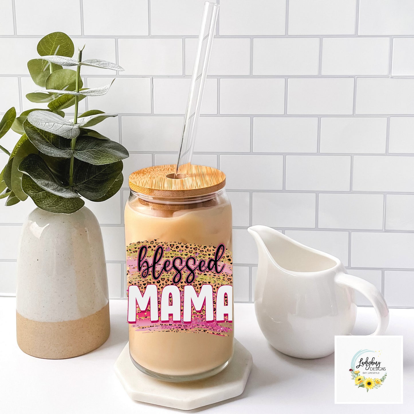 Blessed Mama Beer Can Glass, Mother’s Valentine's Day, Valentines Day Swag, Gift Ideas for Her, I Love You Mommy, Blessed Momma Libbey Glass