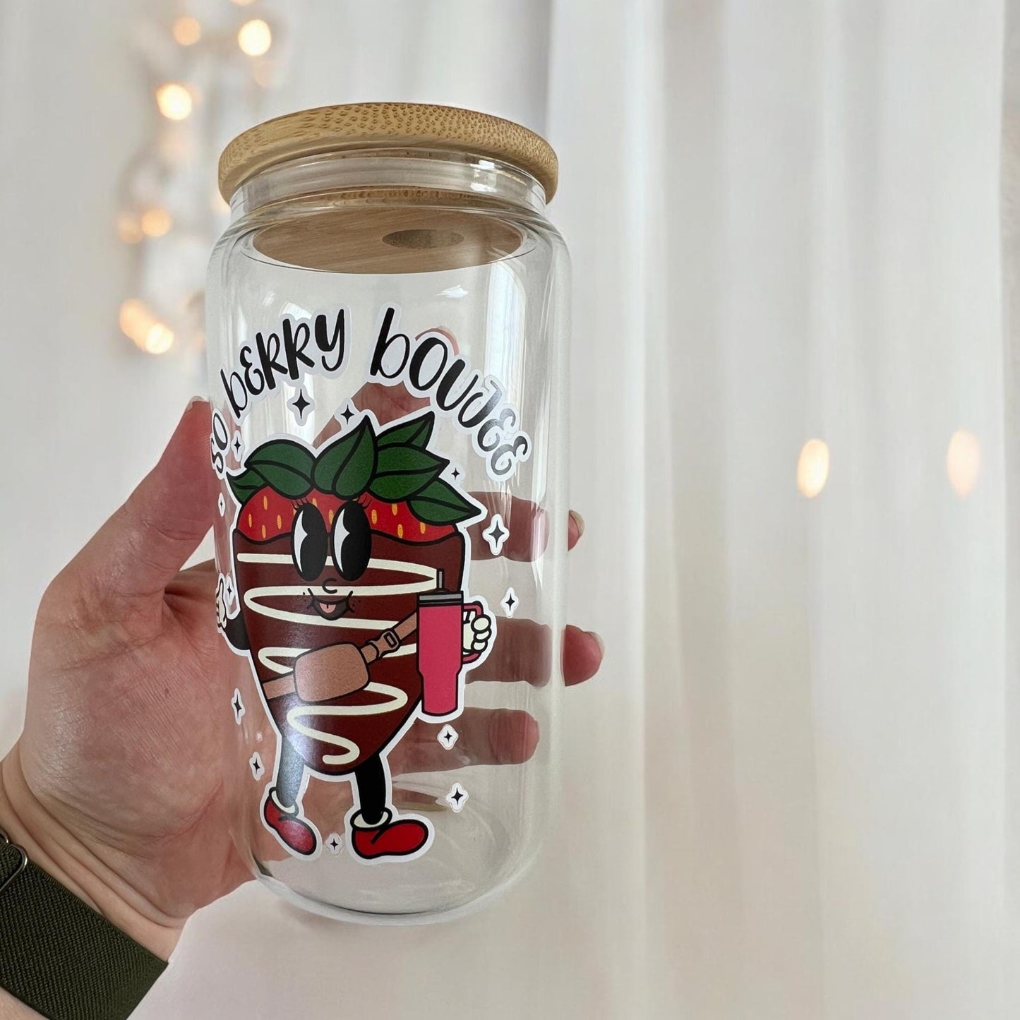 Berry Boujee 16 oz Beer Can Glass