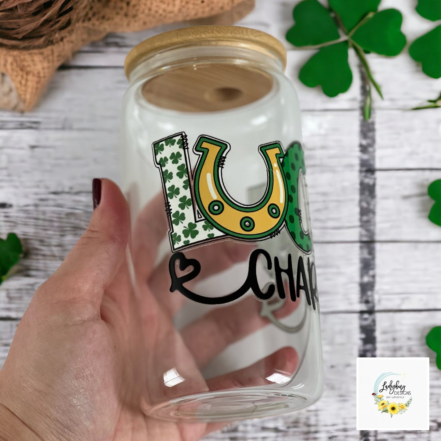 St Patricks Day Cup, Shamrock Libbey, Lucky Charm Glass, Irish Beer Can Glass, Green Ice Coffee Cup, Lucky Iced Coffee, St Pattys Day Libbey, St Patricks Day Gift, Clover Glass Can, Lucky Green Libbey, Four Leaf Clover Cup, Luck of the Irish, Shamrock St Pats Cup