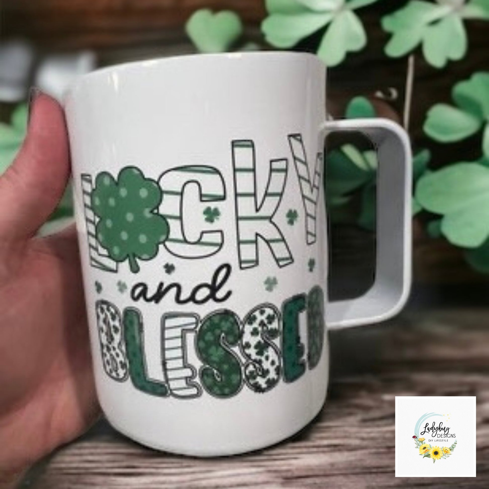 St Patricks Day Mug, Lucky Coffee Mug, Shamrock Coffee Mug, Green Irish Tumbler, Four Leaf Clover Mug, St Pats Day Tumbler, Luck of the Irish, St Pats Day Gift, Shamrock Tumbler, Coffee Mug Handle, Iced Coffee Mug, My Lucky Charm, St Pats Day Cups