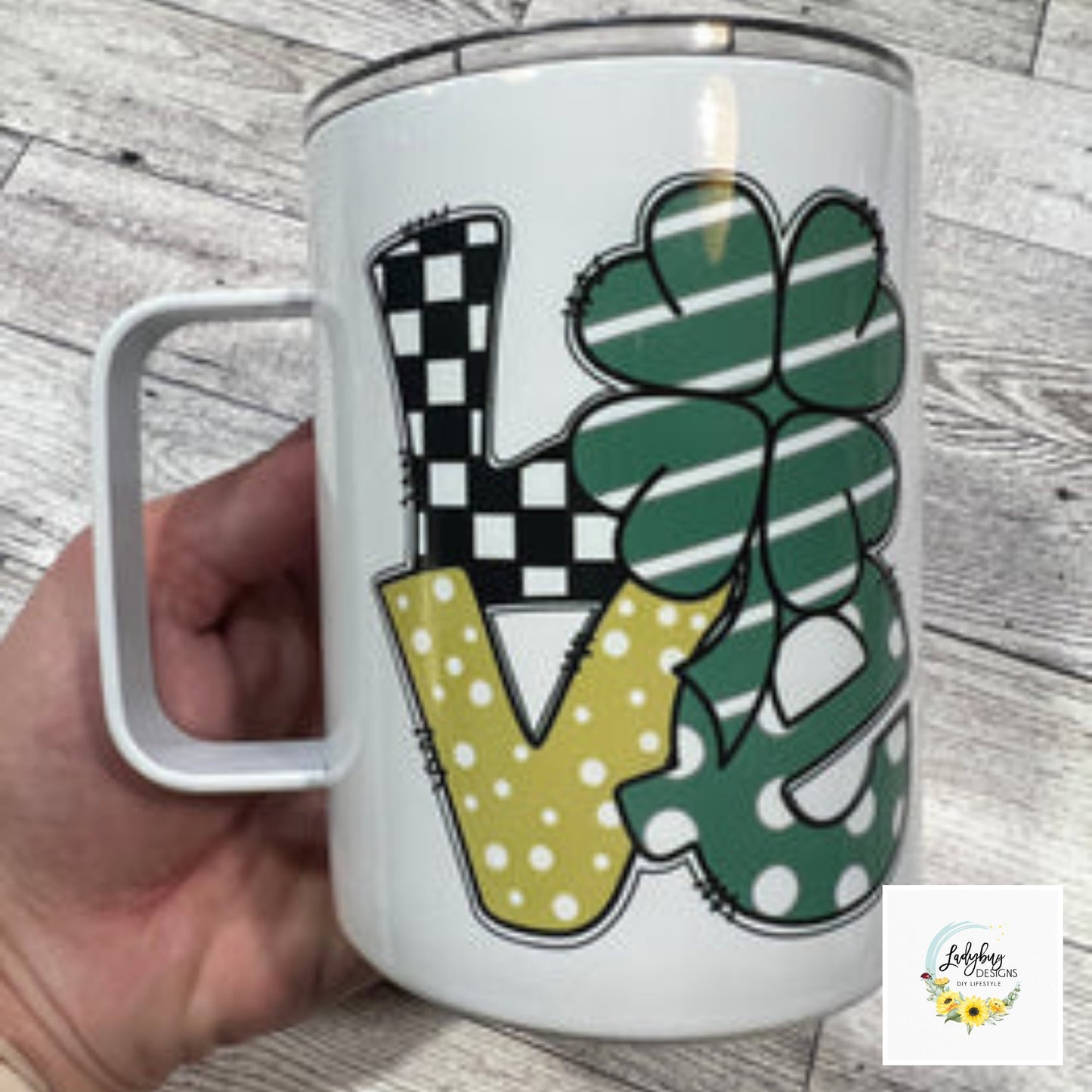 St Patricks Day Mug, Lucky Coffee Mug, Shamrock Coffee Mug, Green Irish Tumbler, Four Leaf Clover Mug, St Pats Day Tumbler, Luck of the Irish, St Pats Day Gift, Shamrock Tumbler, Tumbler with Lid, Iced Coffee Tumbler, My Lucky Charm, St Pats Day Cups