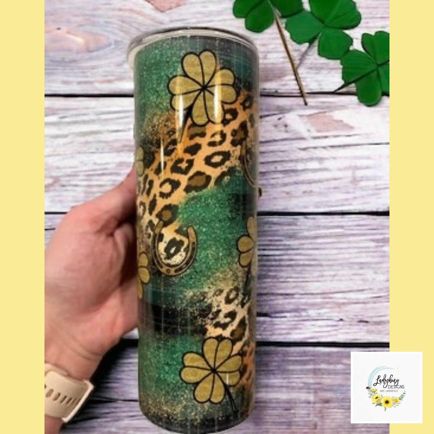 St Patricks Tumbler, Lucky Charm Tumbler, Green Irish Tumbler, Four Leaf Clover Mug, Leopard Shamrock Mug, St Pats Day Tumbler, Luck of the Irish, St Pats Day Gift, Shamrock Tumbler, My Lucky Charm, St Pats Day Cups