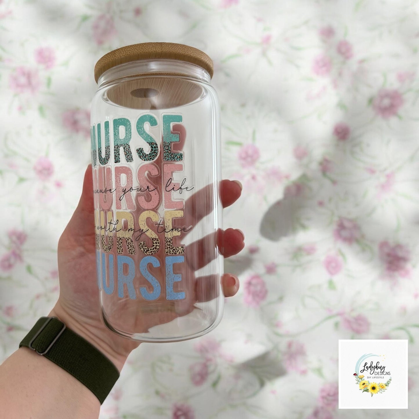 Nurse Because Your Life is Worth My Time 16 oz Beer Can Glass