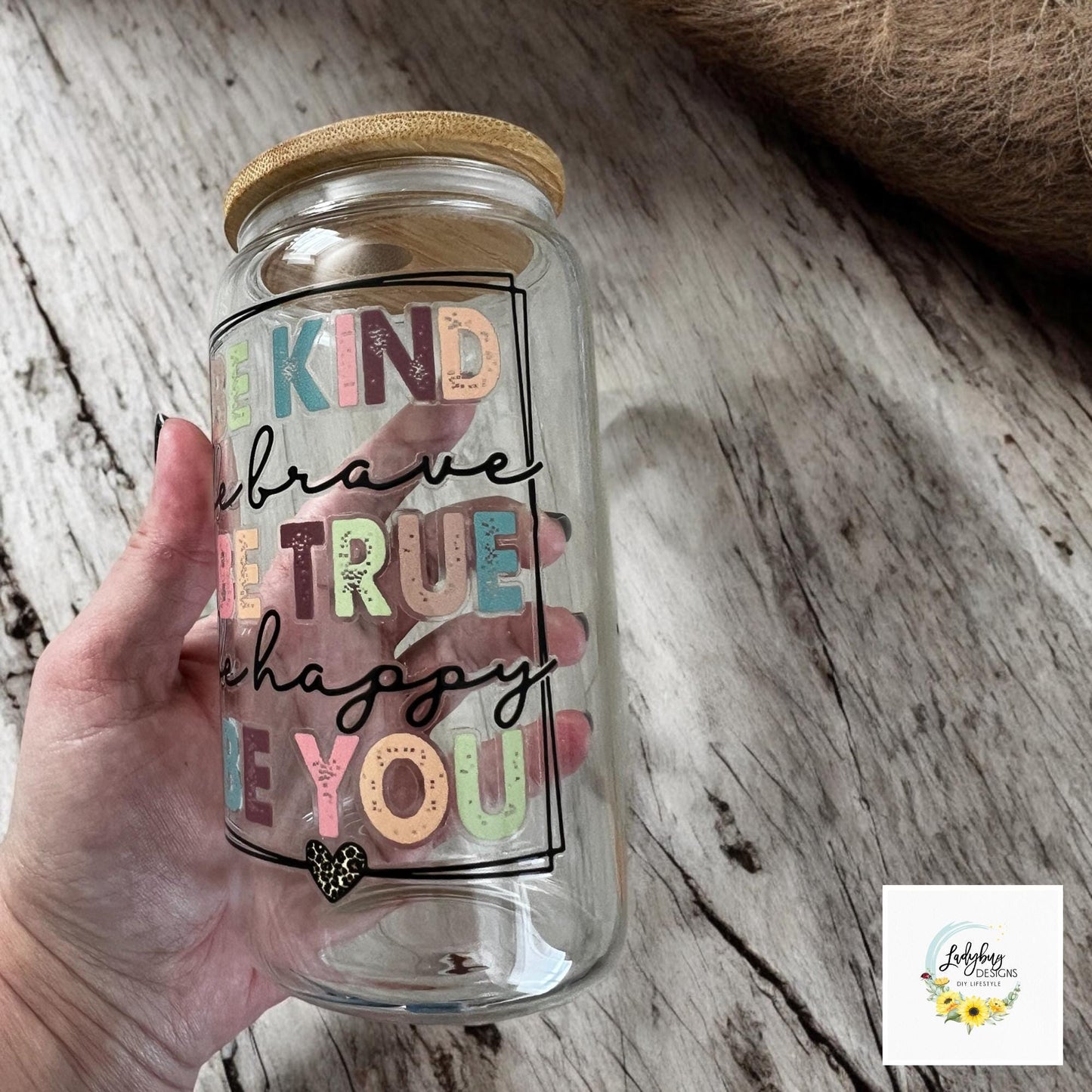 Be Kind Be True Be You 16 oz Beer Can Glass