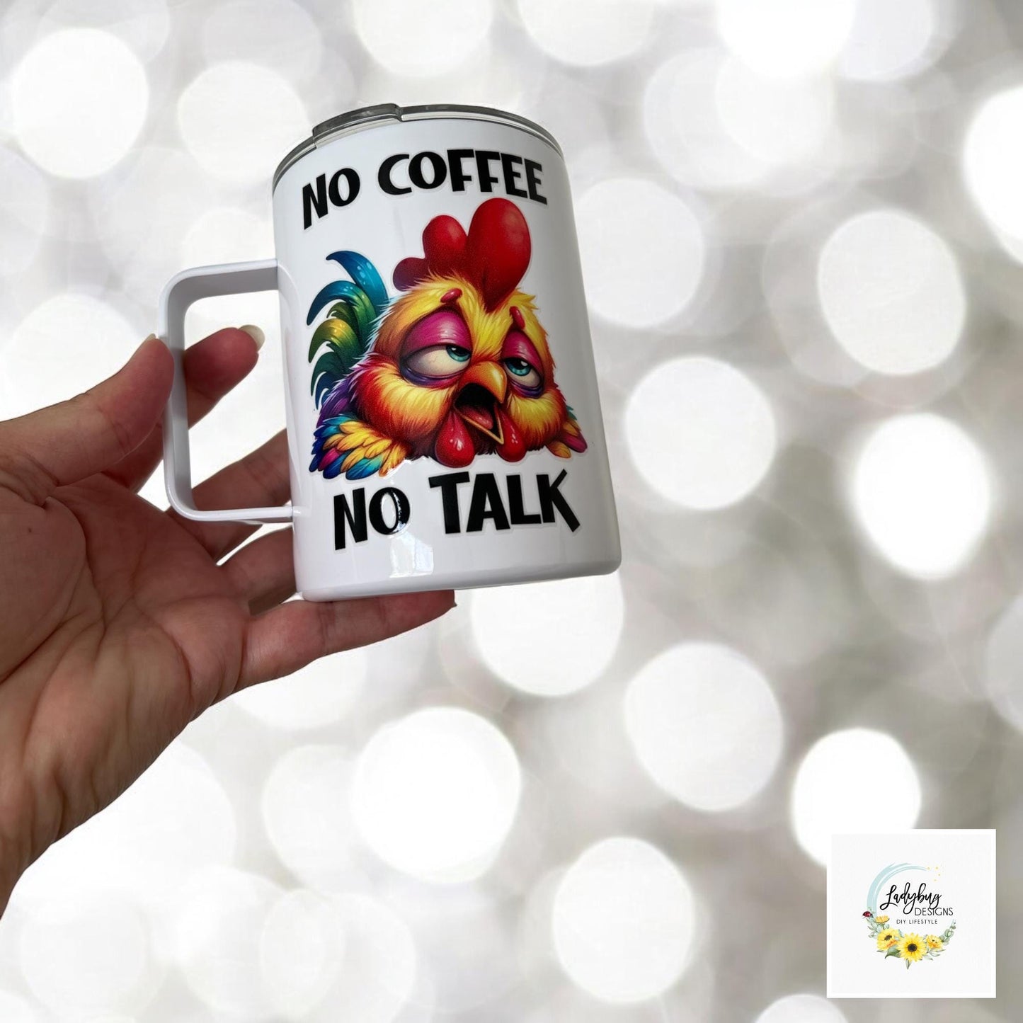 No Coffee No Talk 10 oz Insulated Stainless Steel Coffee Mug with Handle