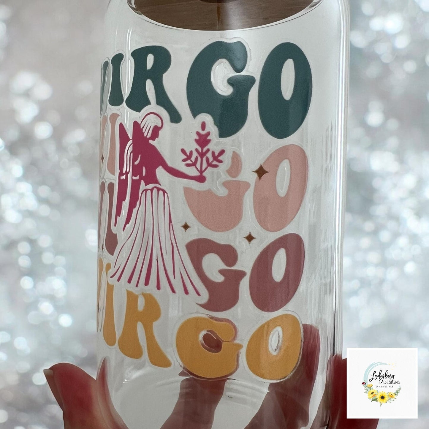 Virgo Zodiac Sign 16 oz Beer Can Glass